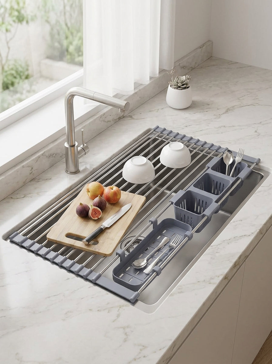 Expandable Roll Up Dish Drying Rack