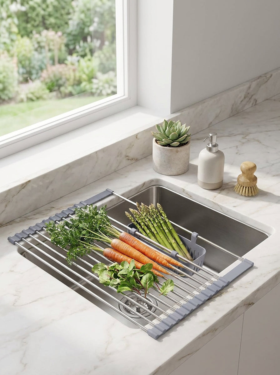 Expandable Roll Up Dish Drying Rack