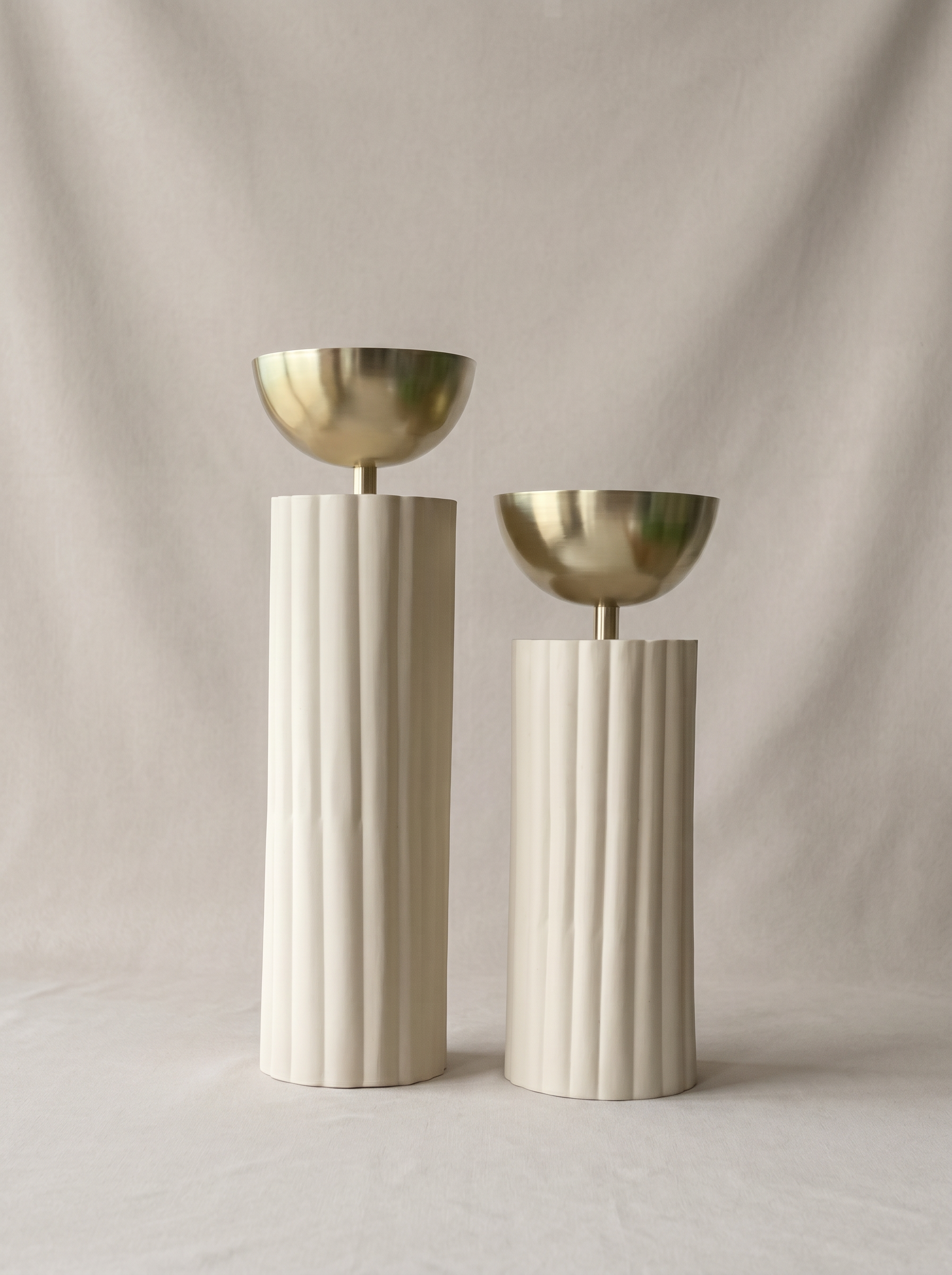 Sabi Fluted Planters - Beige