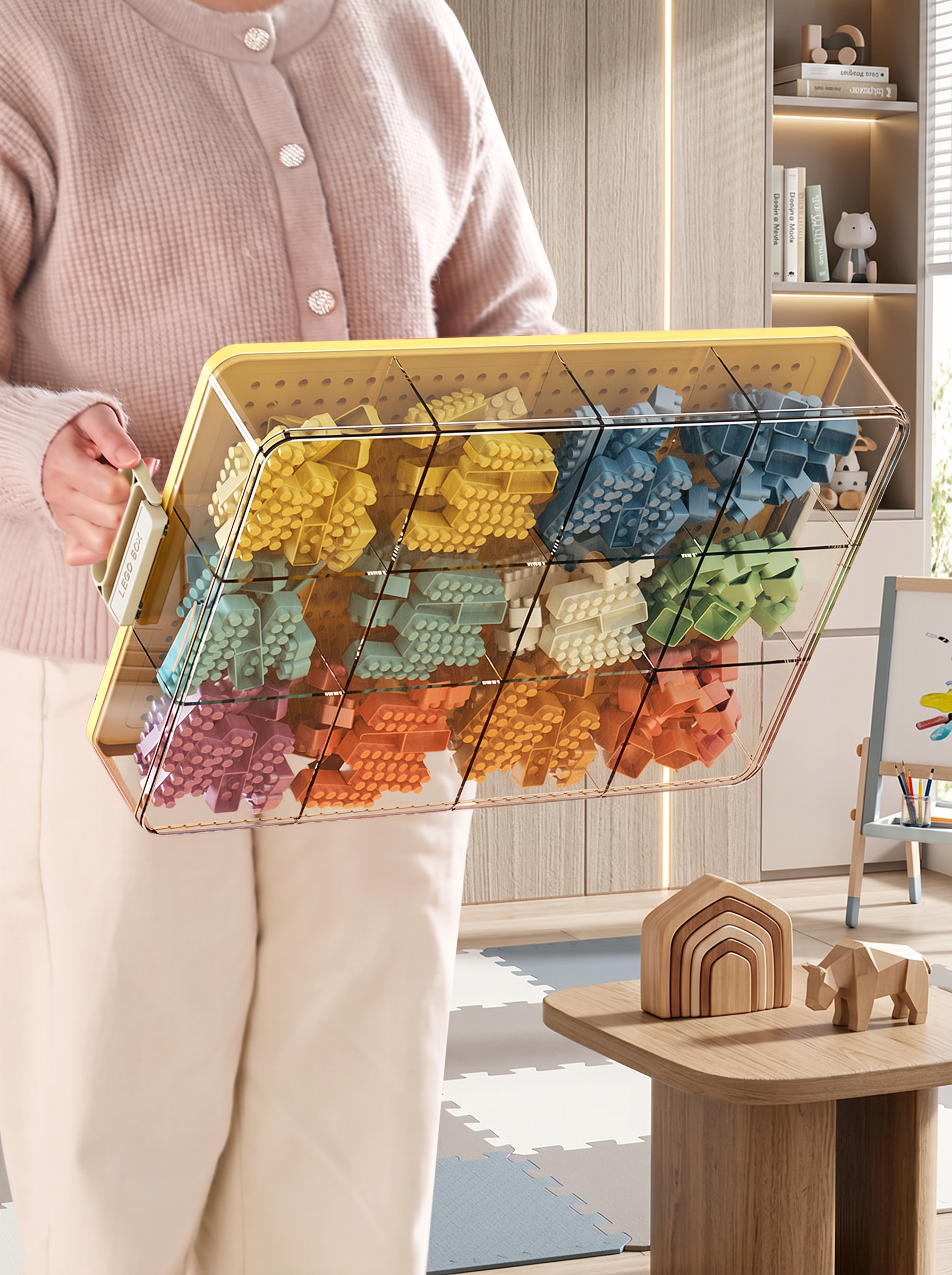 Clear Toy Organizer Box for Building Blocks & Bricks