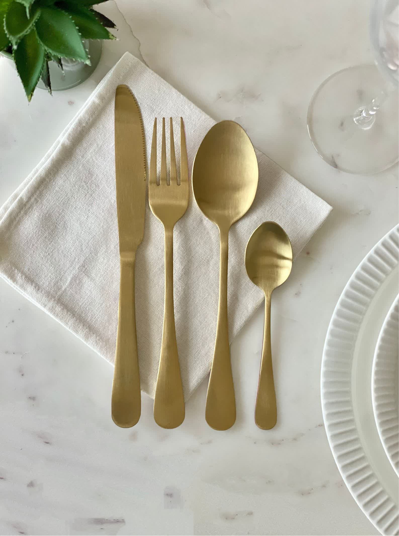 Matt Gold Cutlery Set - 24pcs