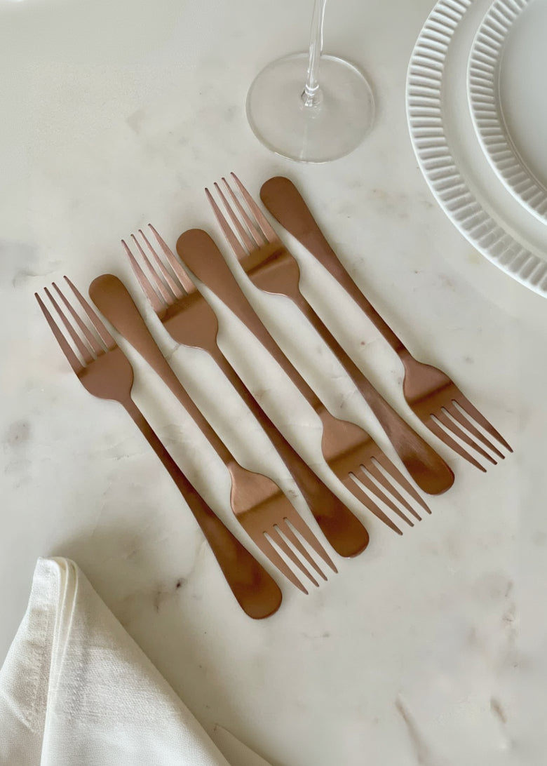 Rose Gold Cutlery Set - 24pcs