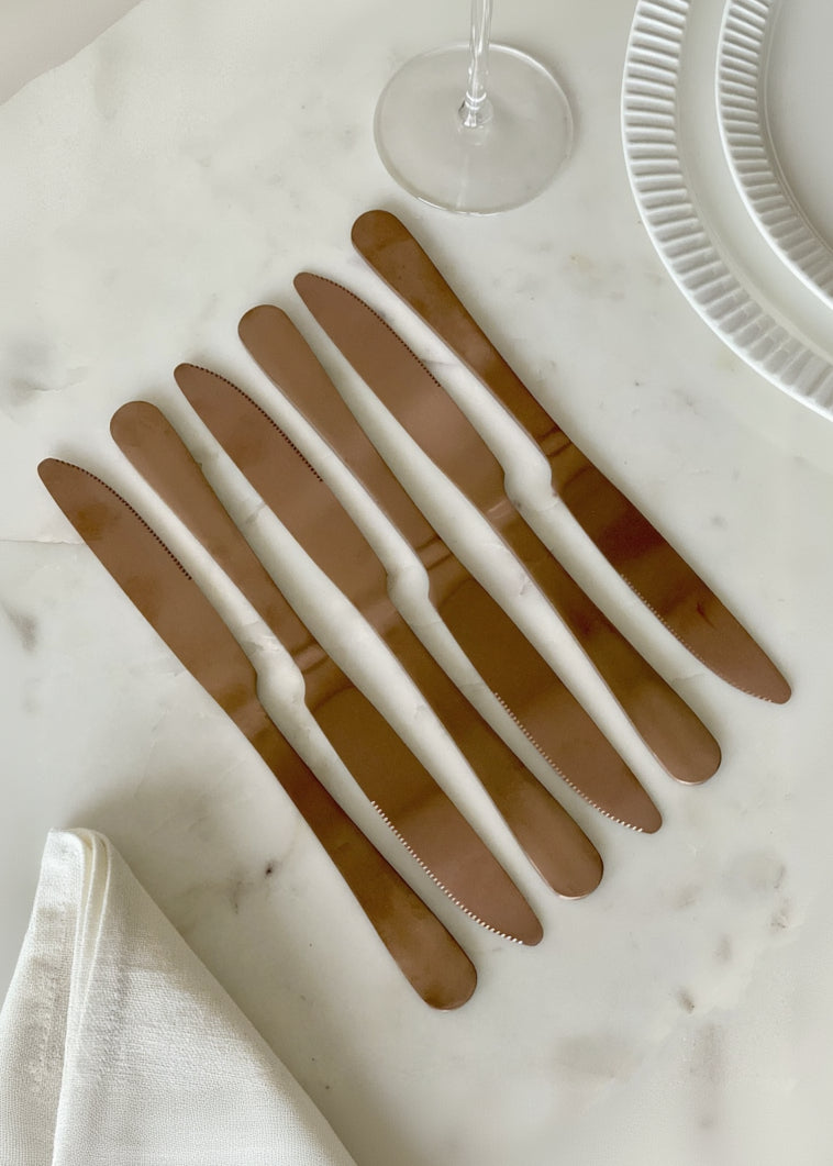 Rose Gold Cutlery Set - 24pcs