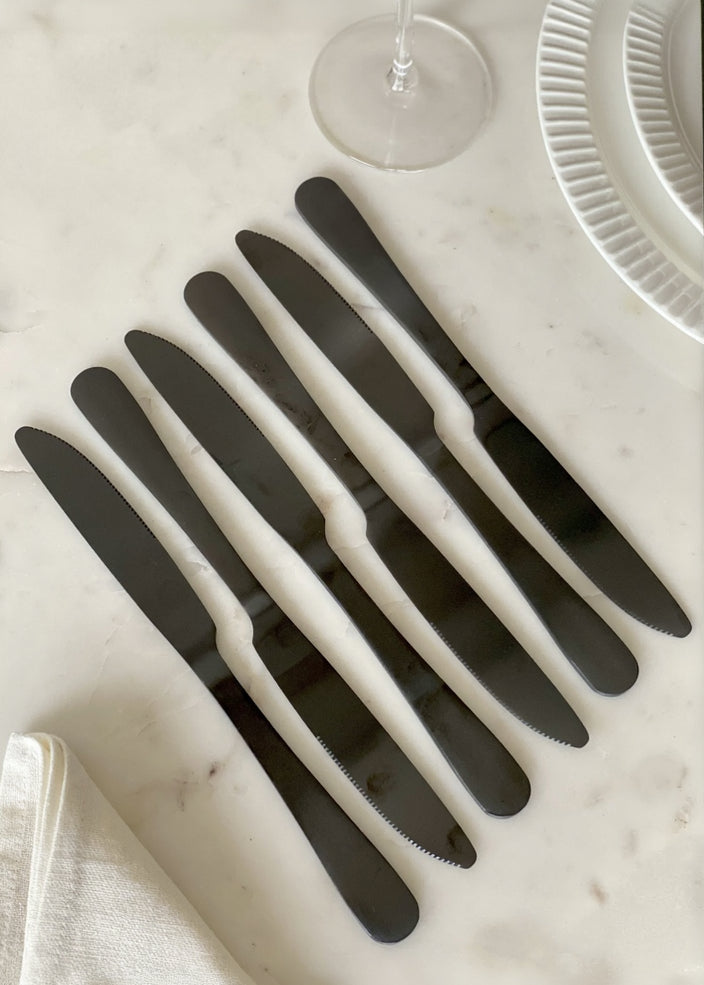 Black Cutlery Set - 24pcs