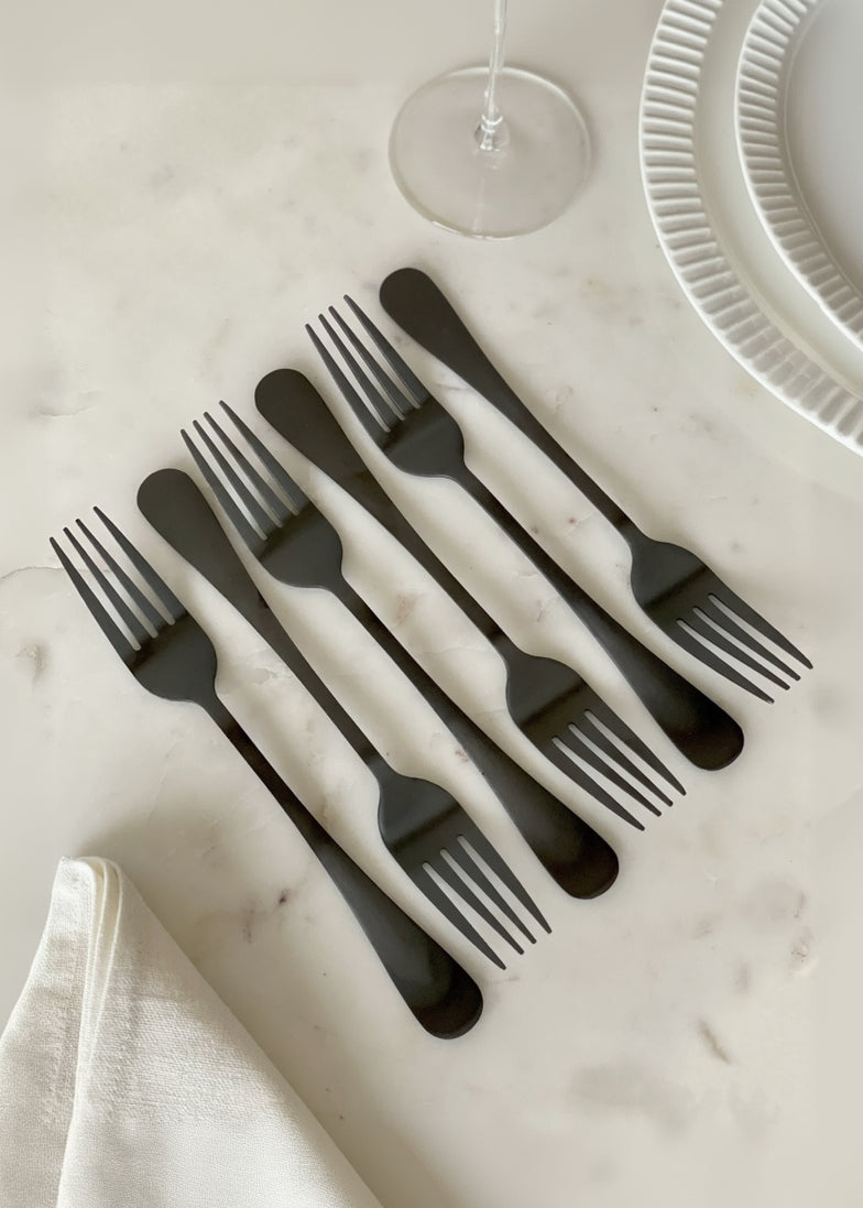 Black Cutlery Set - 24pcs