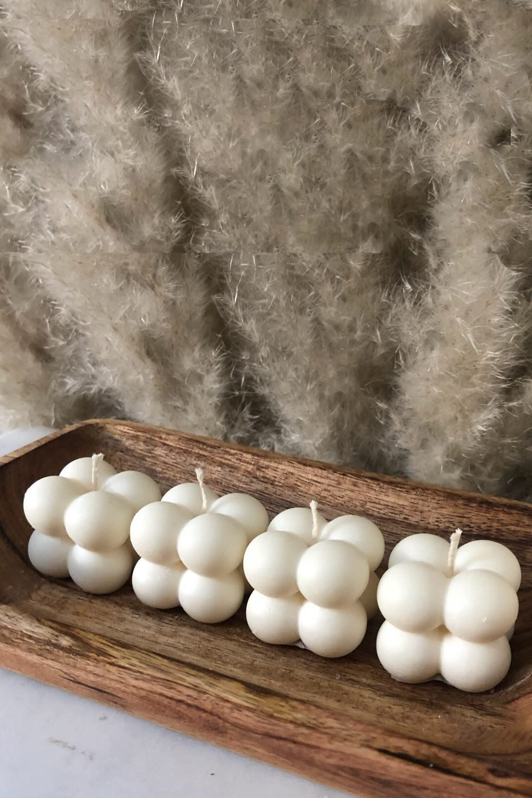 Quad Bubble White Candle - Small - Set Of 4