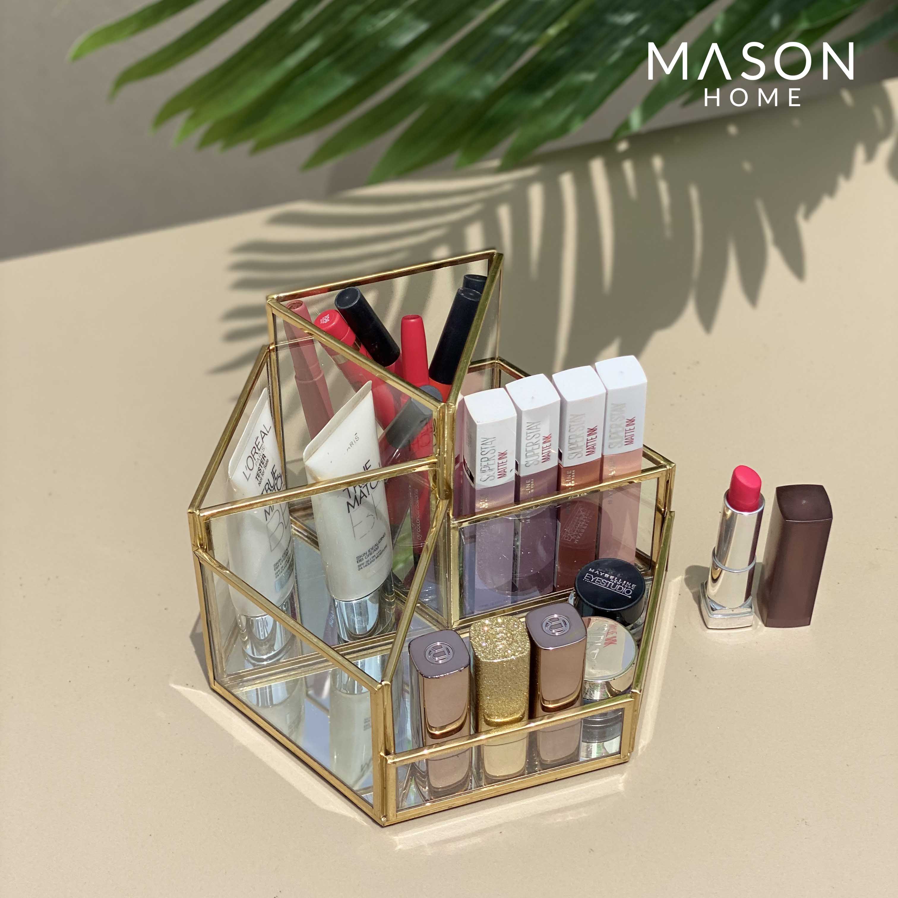 Milan Mirror Glass Cosmetic Organizer