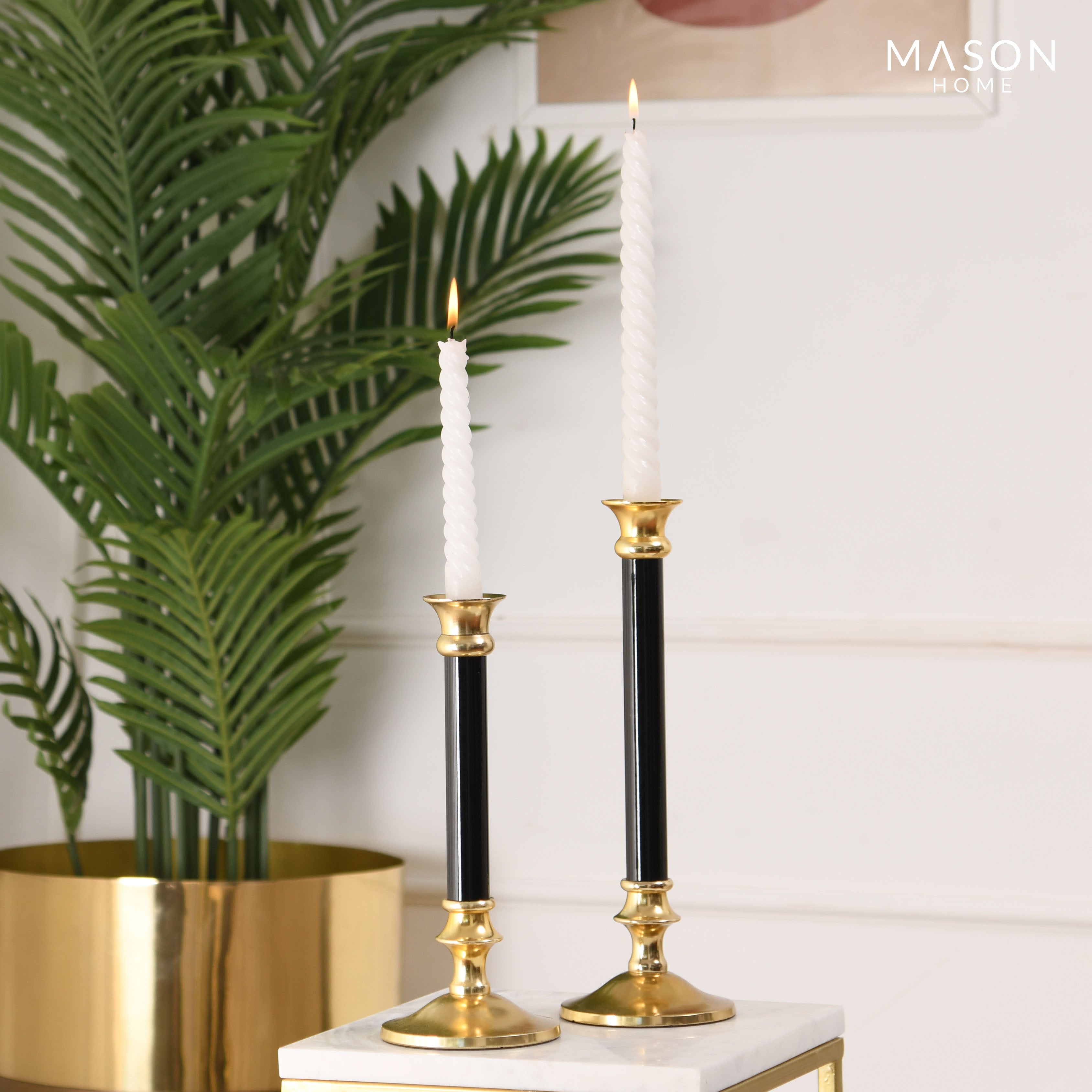 Athens Candle Stand - Black (Set Of 2)