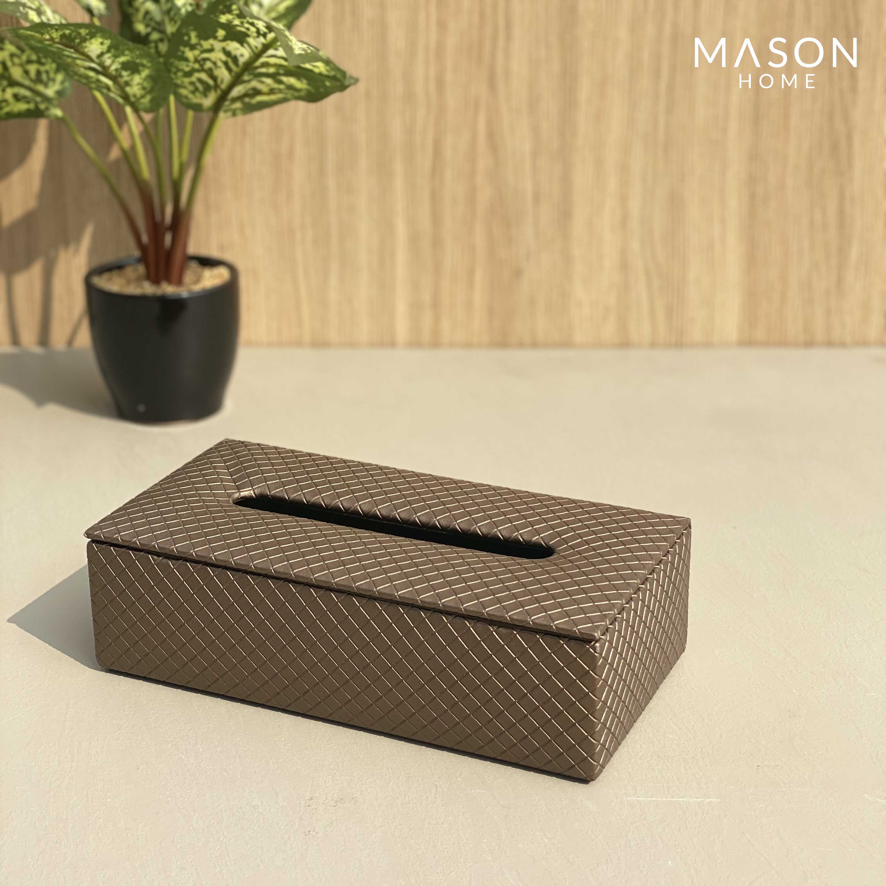 Braided Brown Tissue Box