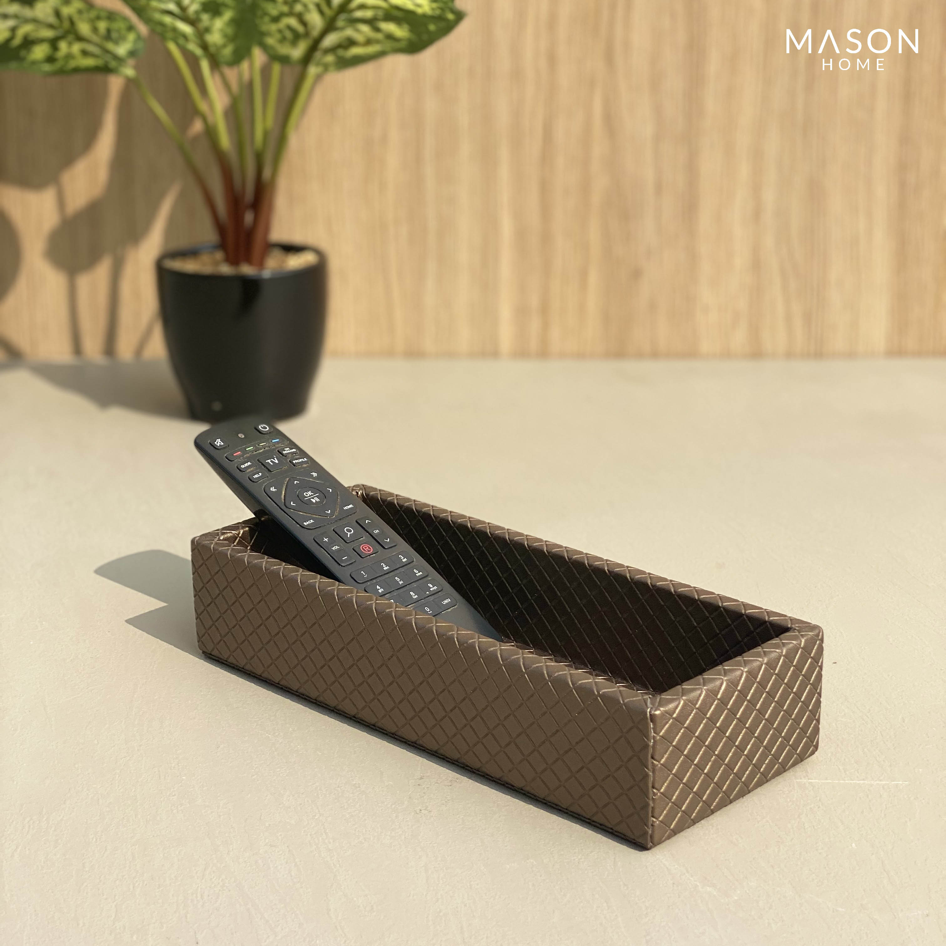 Braided Brown Rectangle Remote Holder