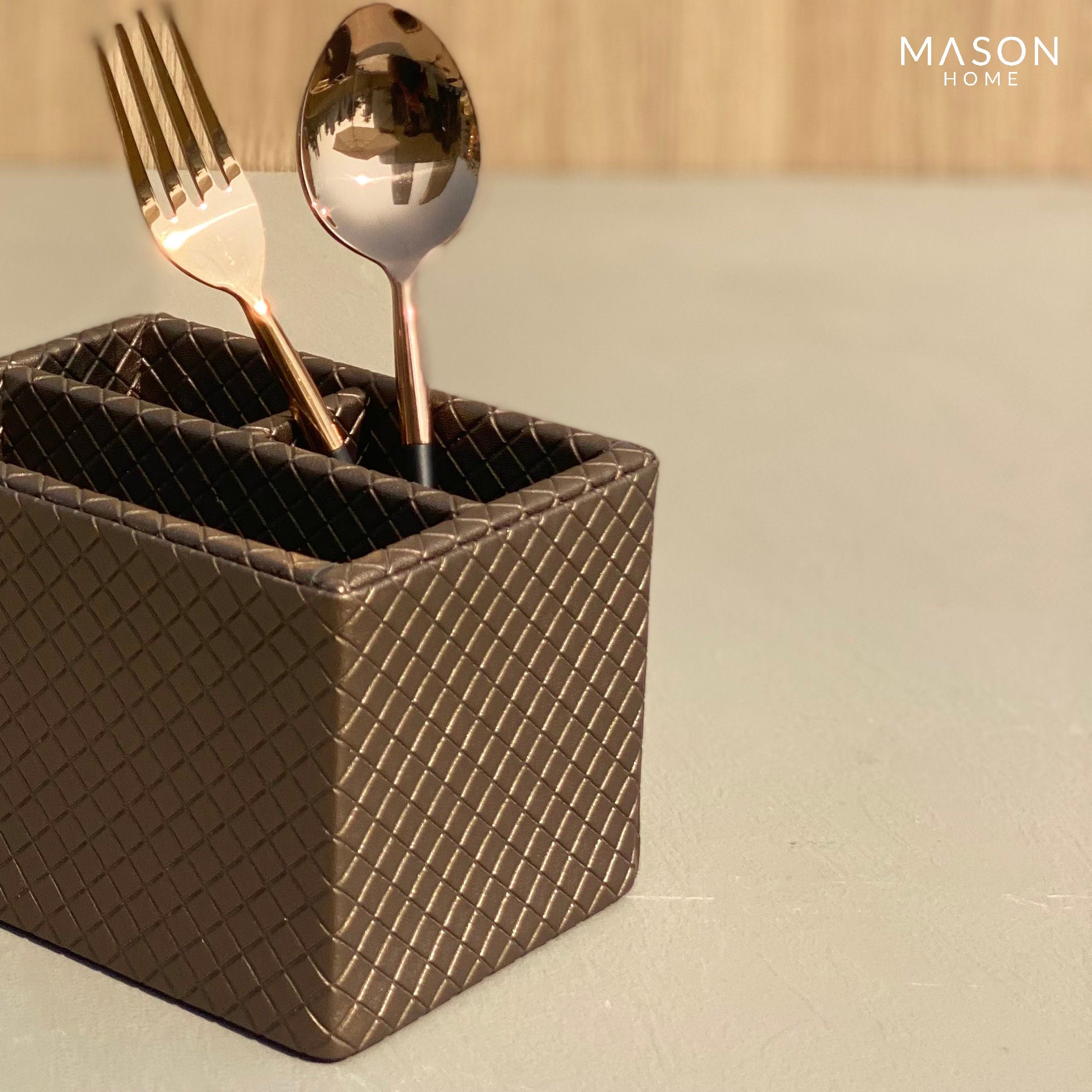 Braided Brown Cutlery Holder