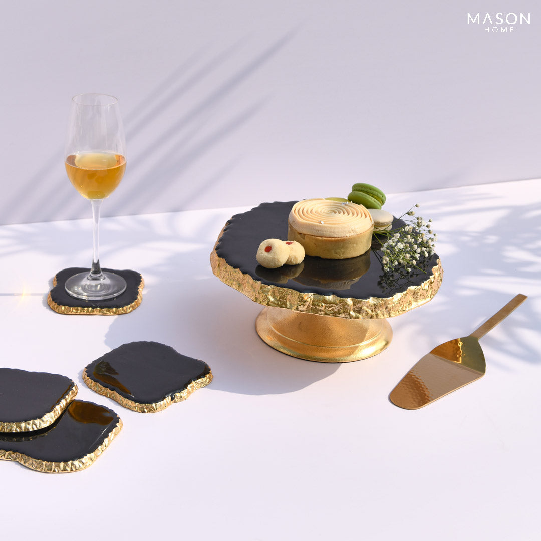 Novaro Black & Gold Cake Stand