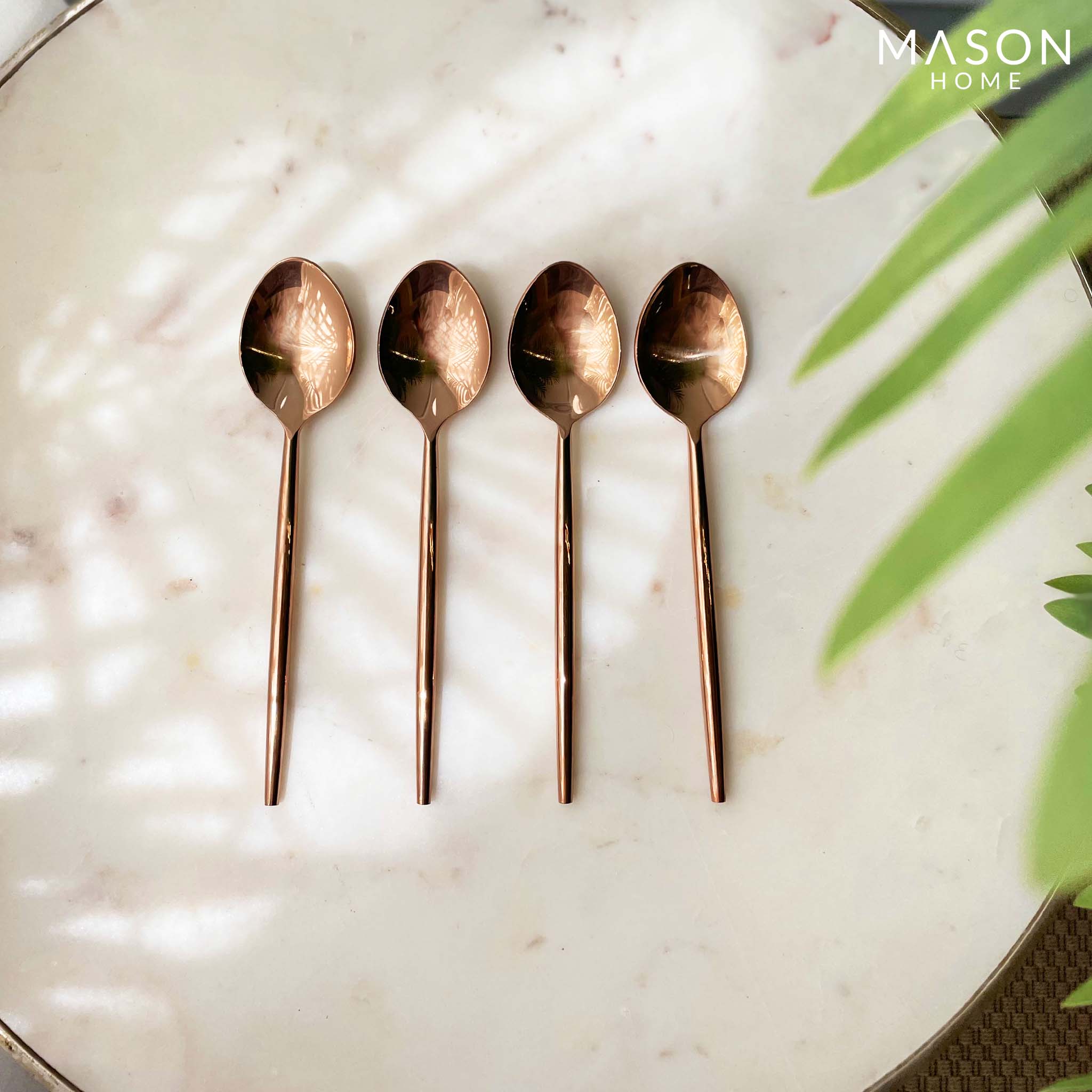 Luxe Rose Gold Dining Spoons - Set Of 4