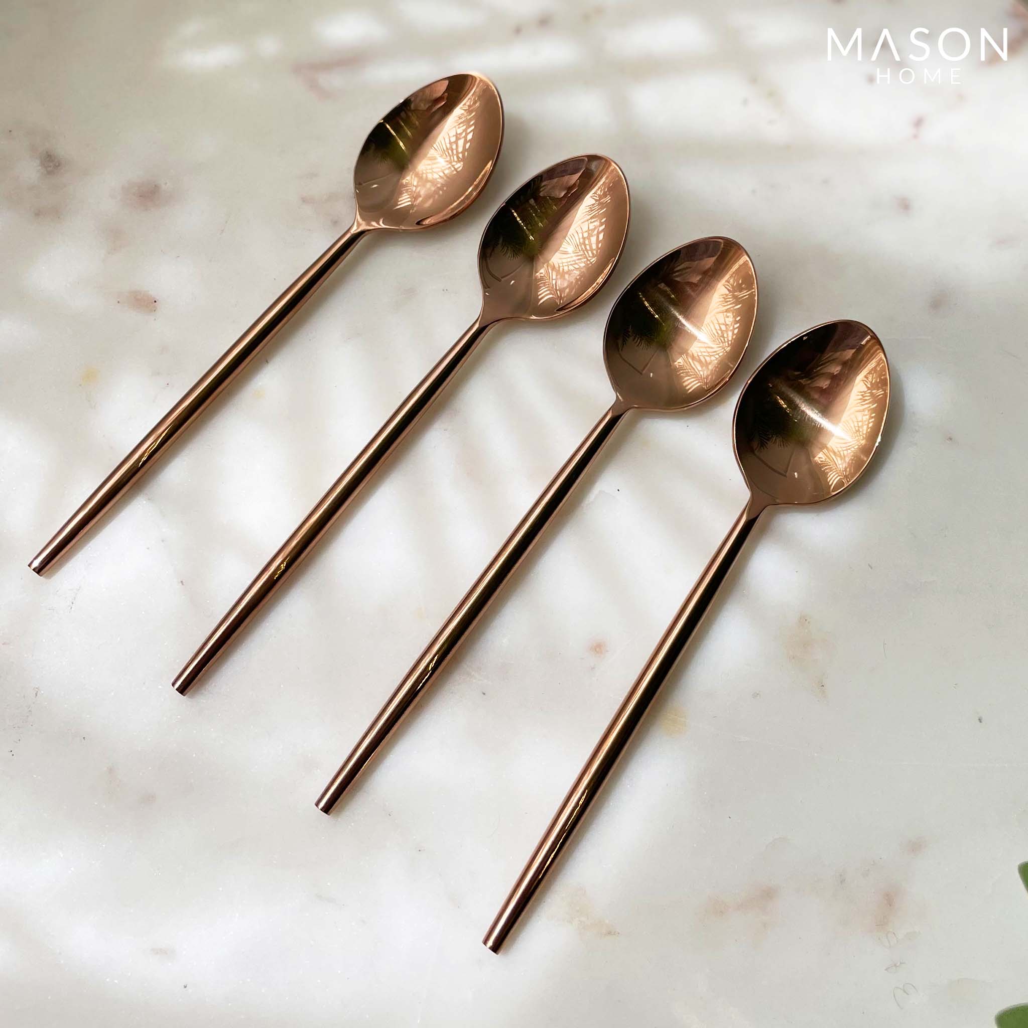 Luxe Rose Gold Dining Spoons - Set Of 4