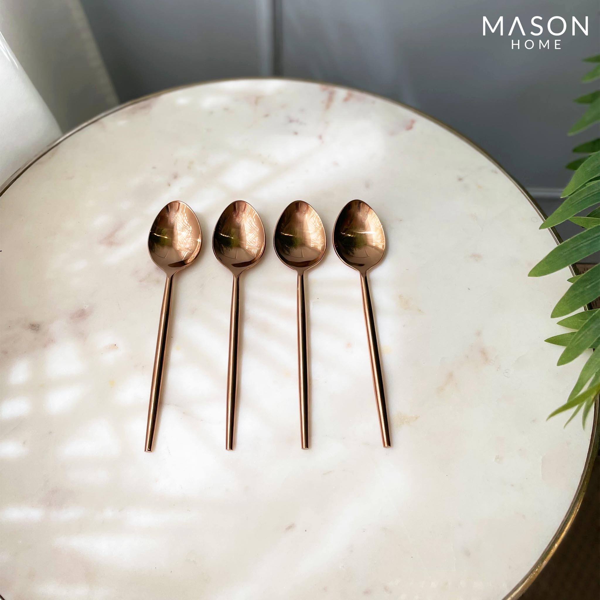 Luxe Rose Gold Dining Spoons - Set Of 4