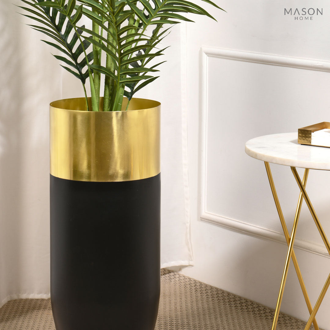 Antalya Brushed Black Planter - Medium