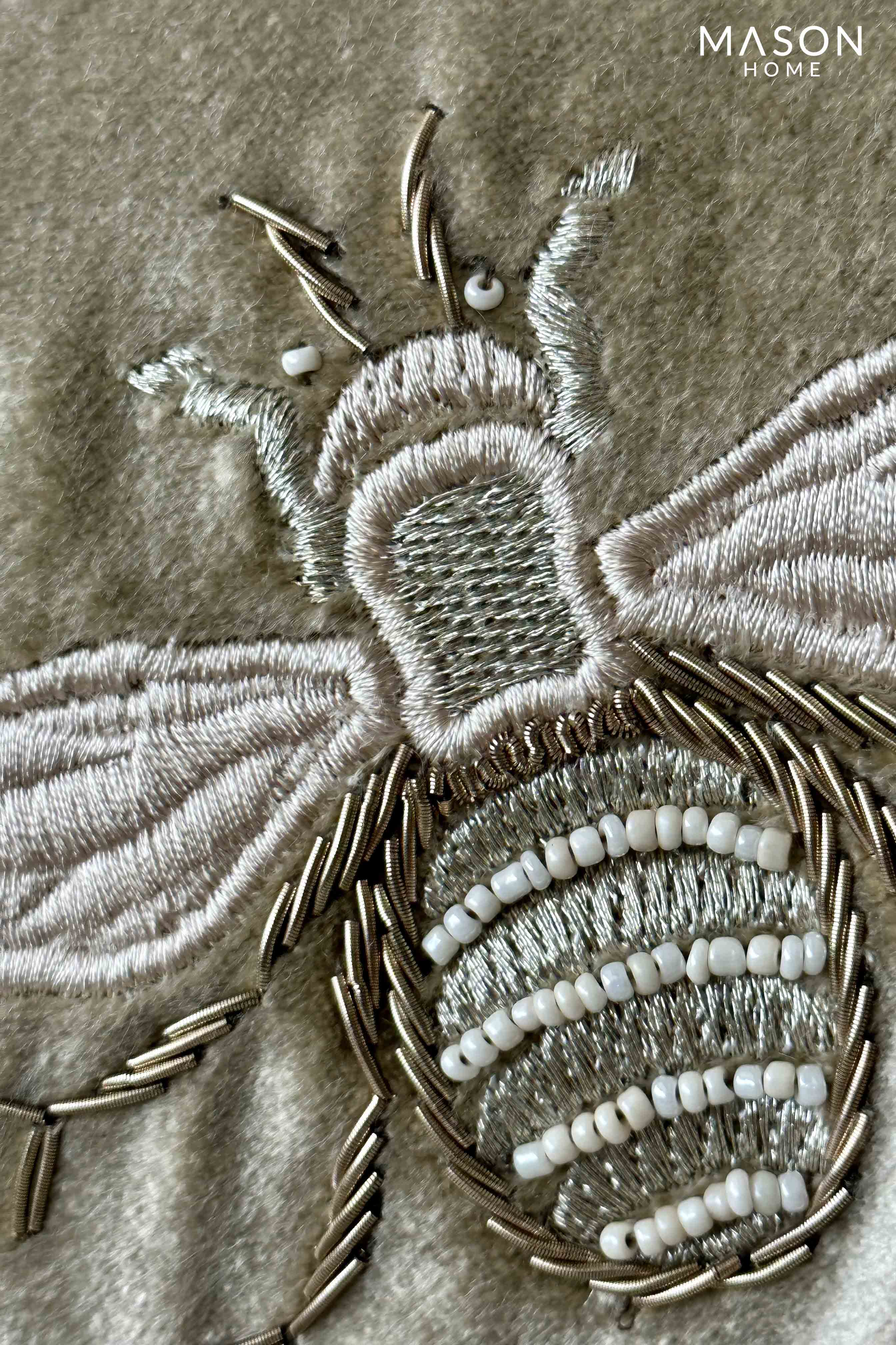 Champagne Gold Bees Throw Cushion Cover
