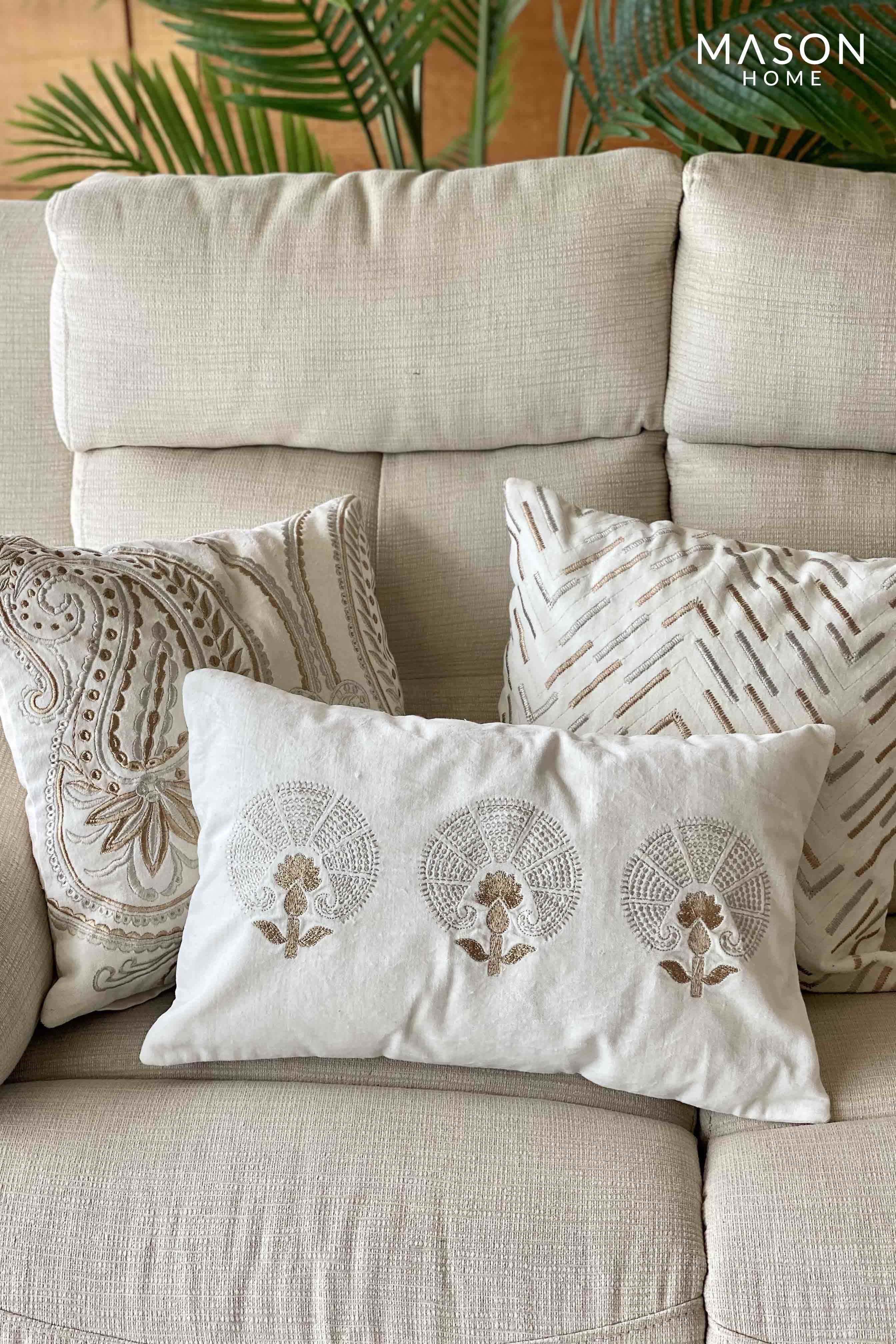 Pichola Silver & Copper Chevron Cushion Cover