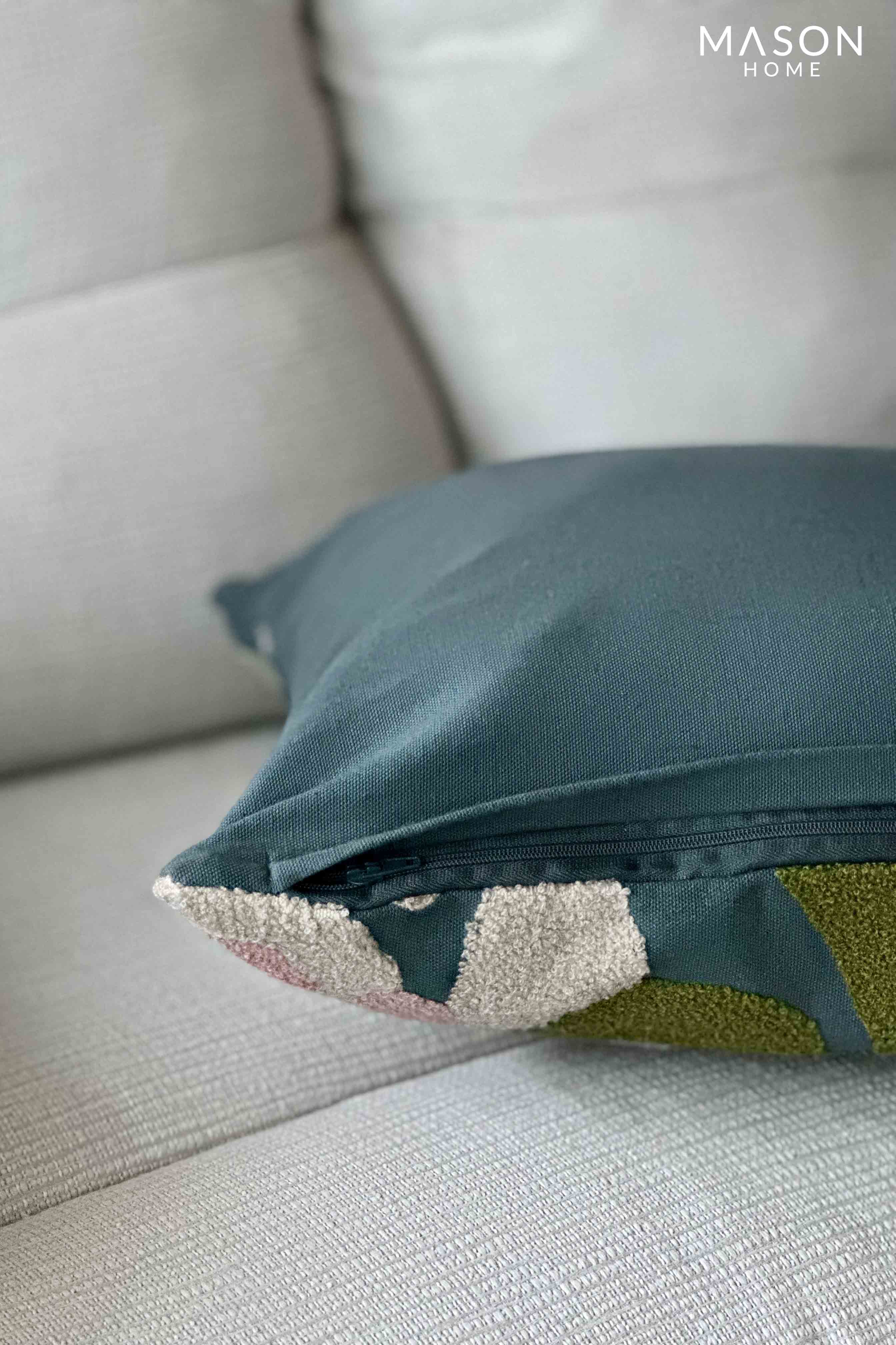 Colour Crush Floral Cushion Cover - Slate Blue