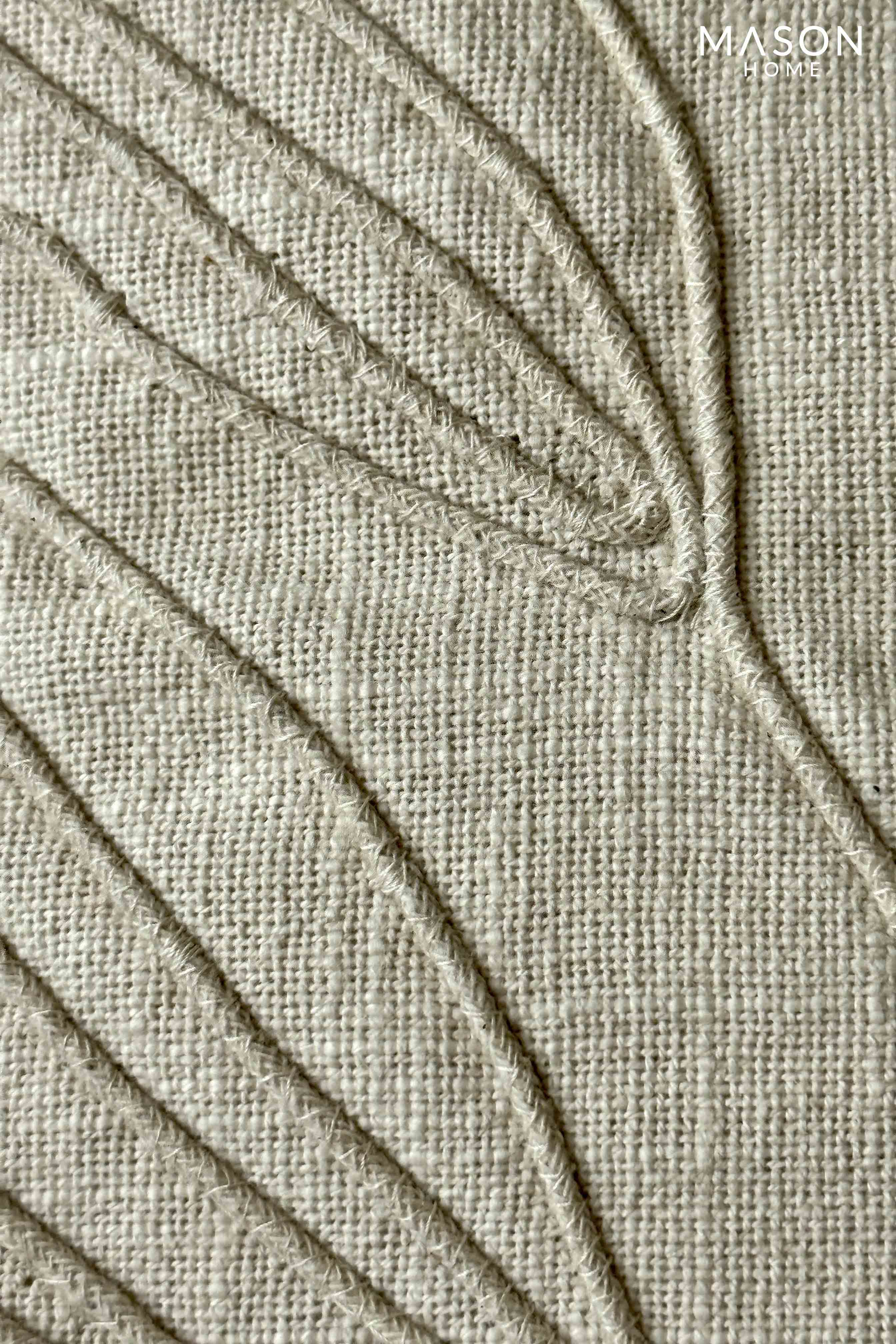 Cream Leaf Dori Lumbar Cushion Cover