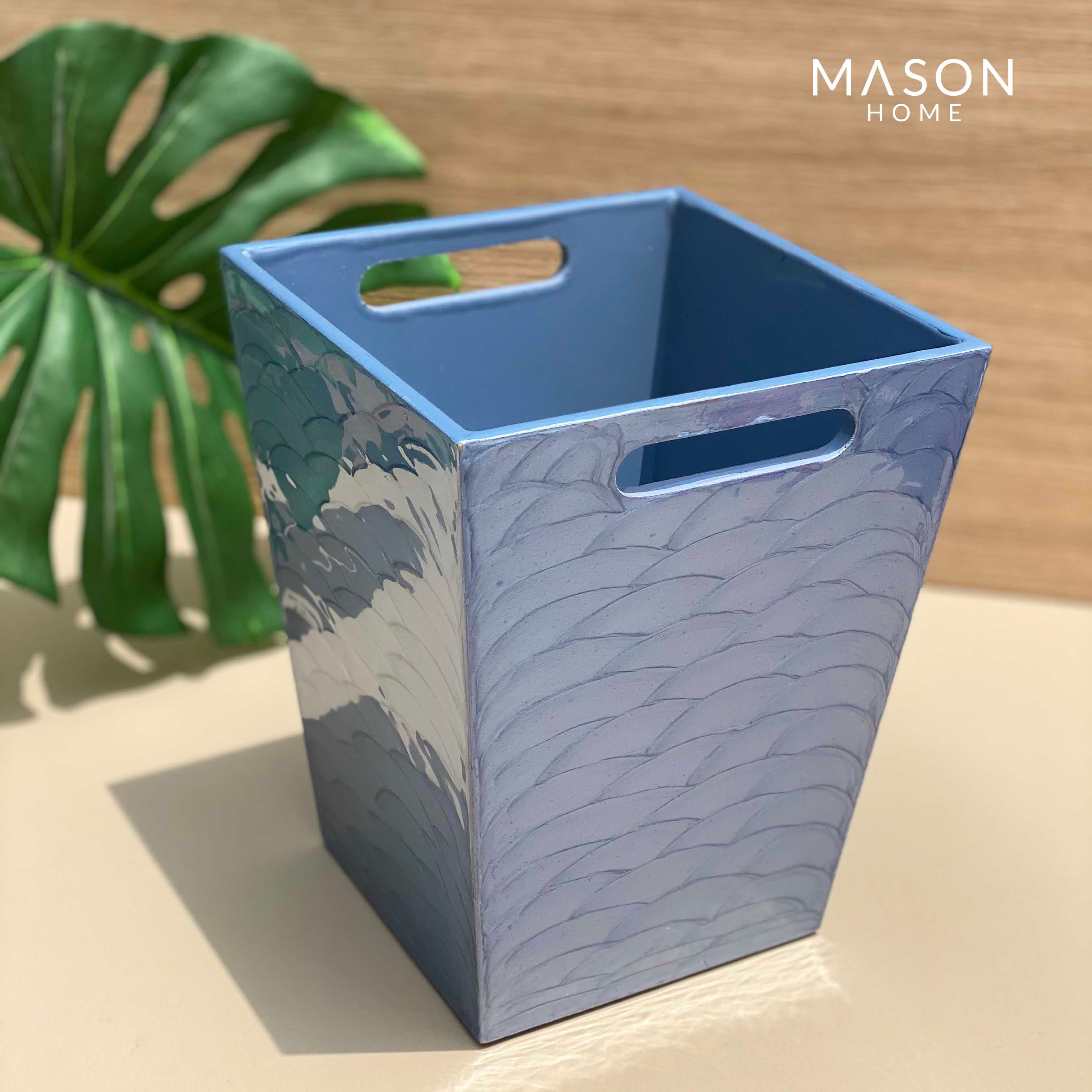 Enamel Dustbin - Blue