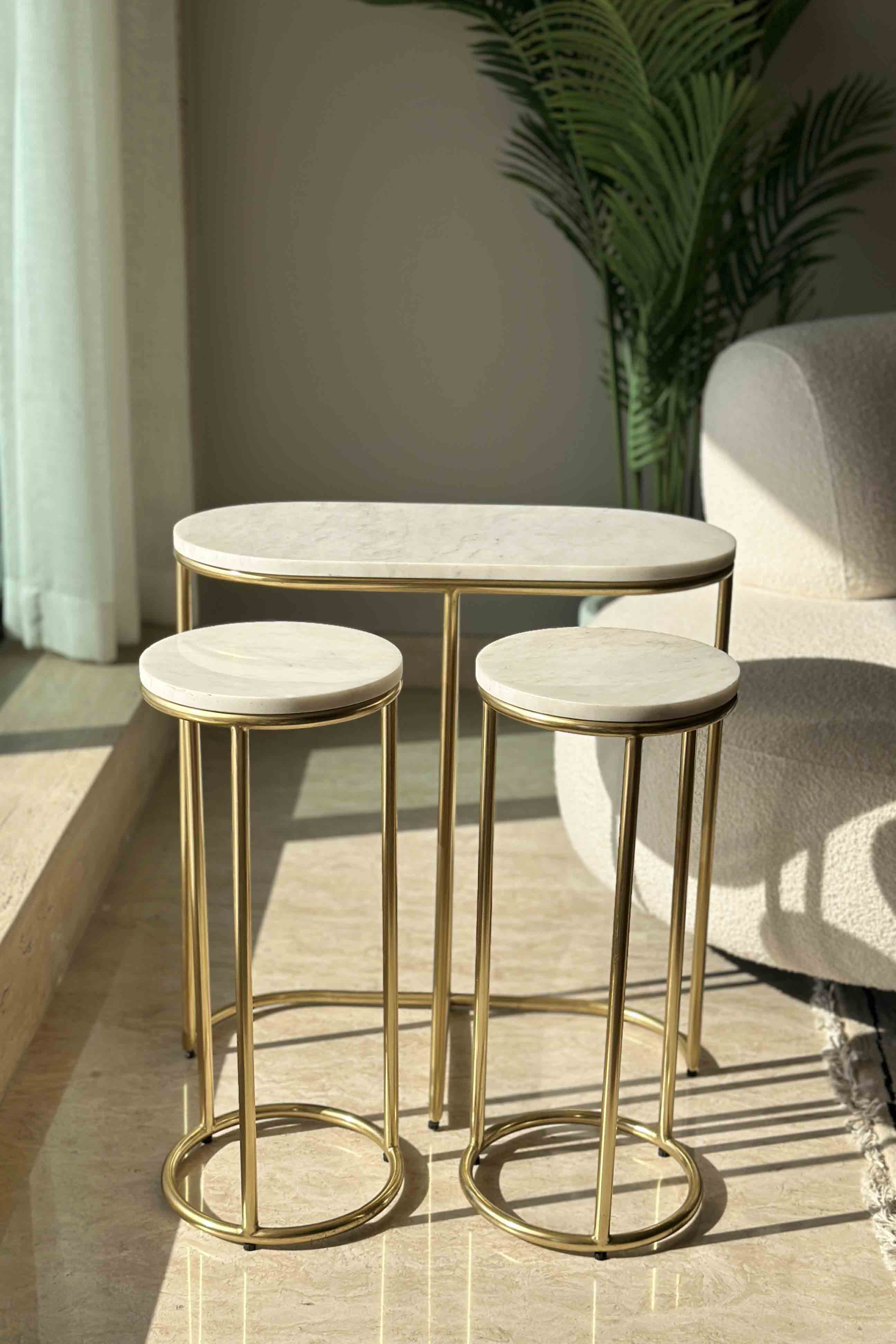 Oxford Marble Oval Table (Set Of 3)