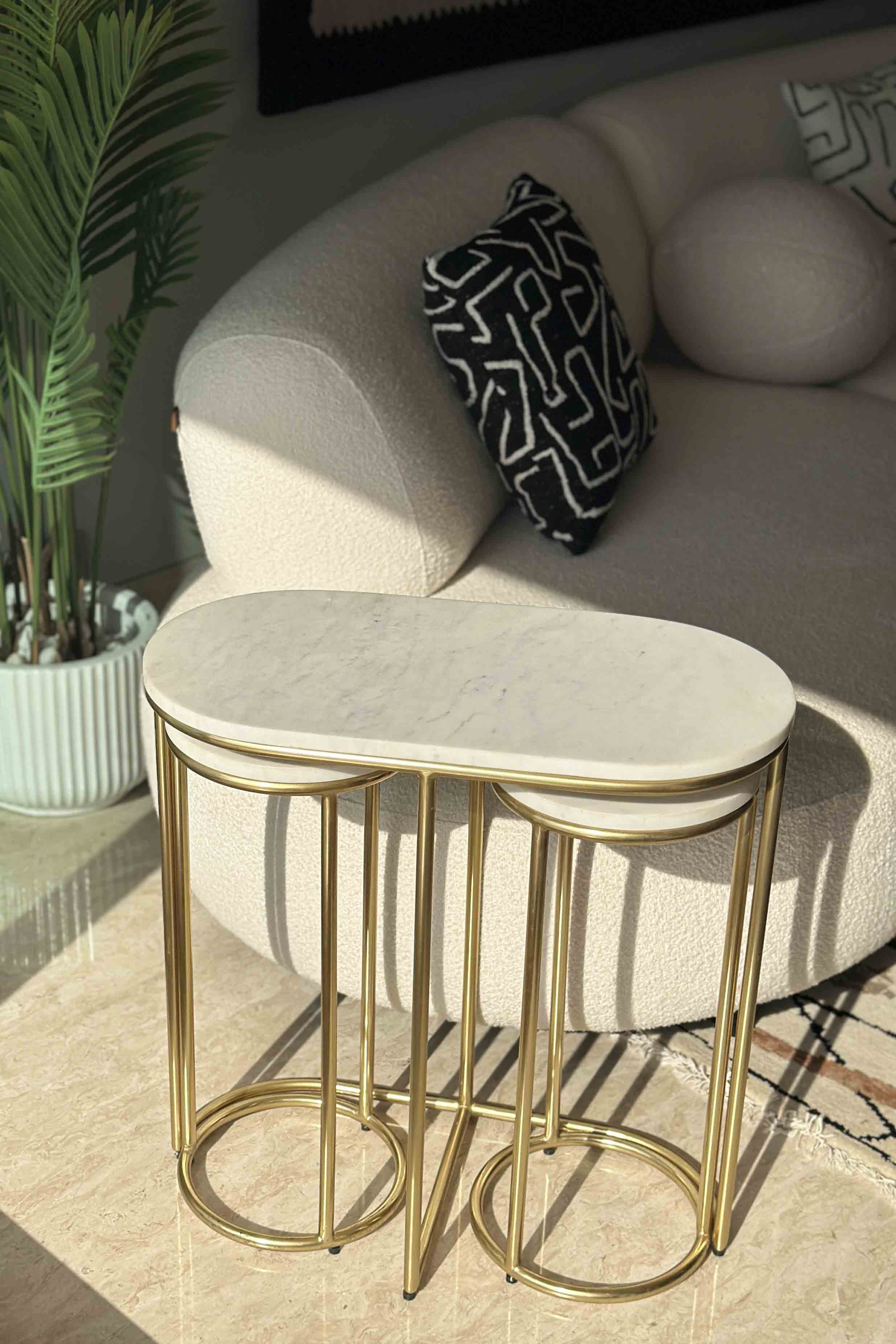 Oxford Marble Oval Table (Set Of 3)