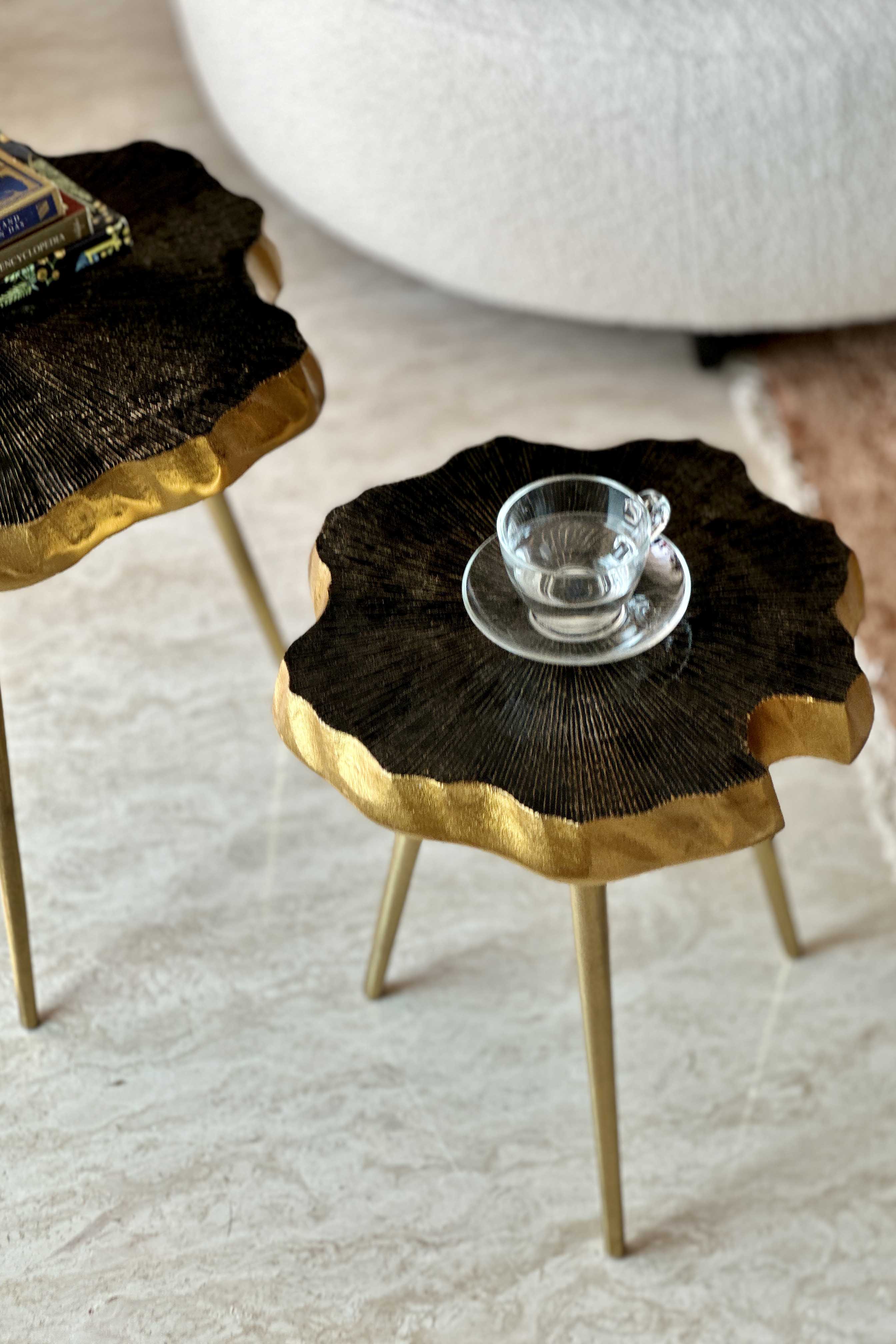 Sierra Black & Gold Tables - Set of 2