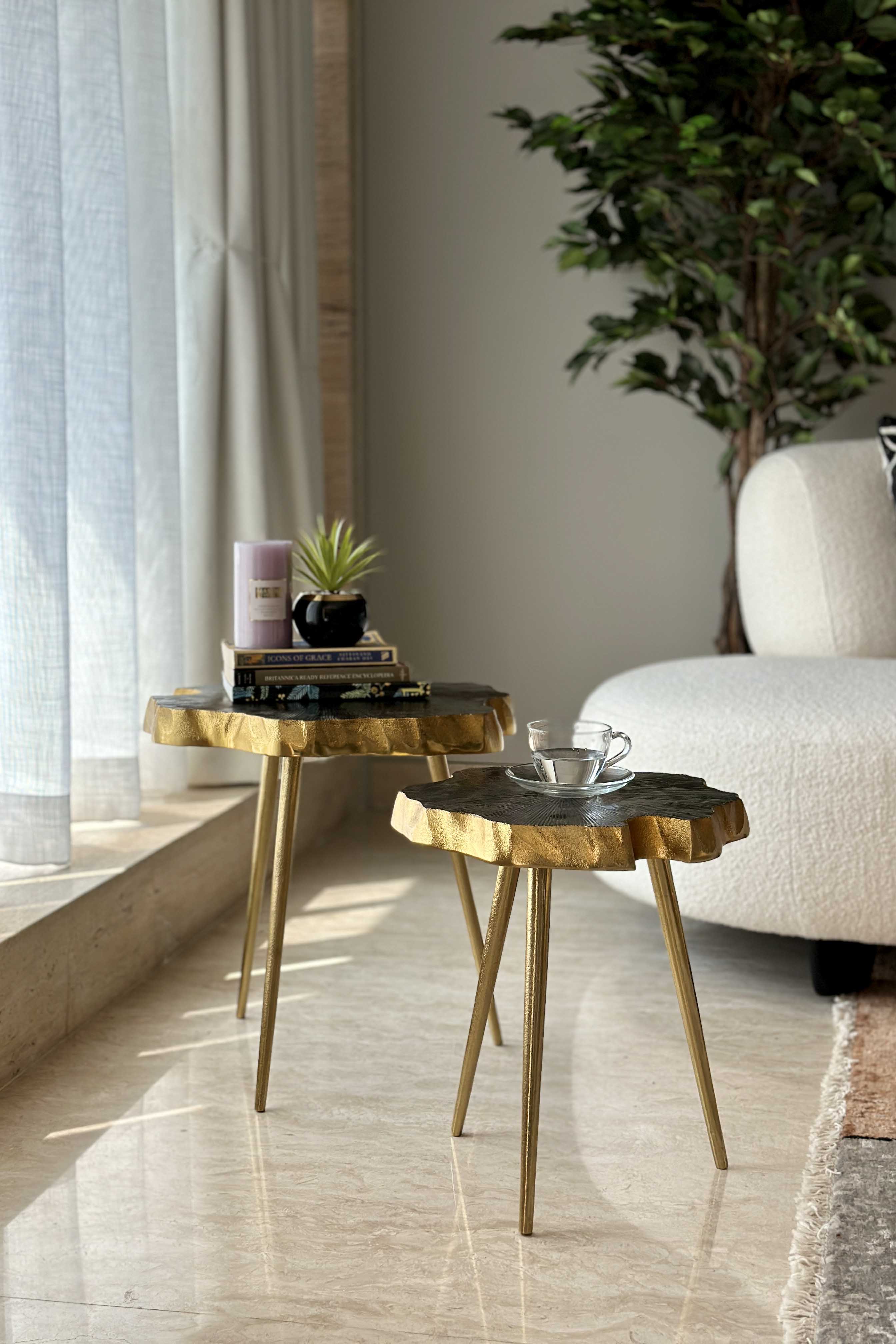 Sierra Black & Gold Tables - Set of 2