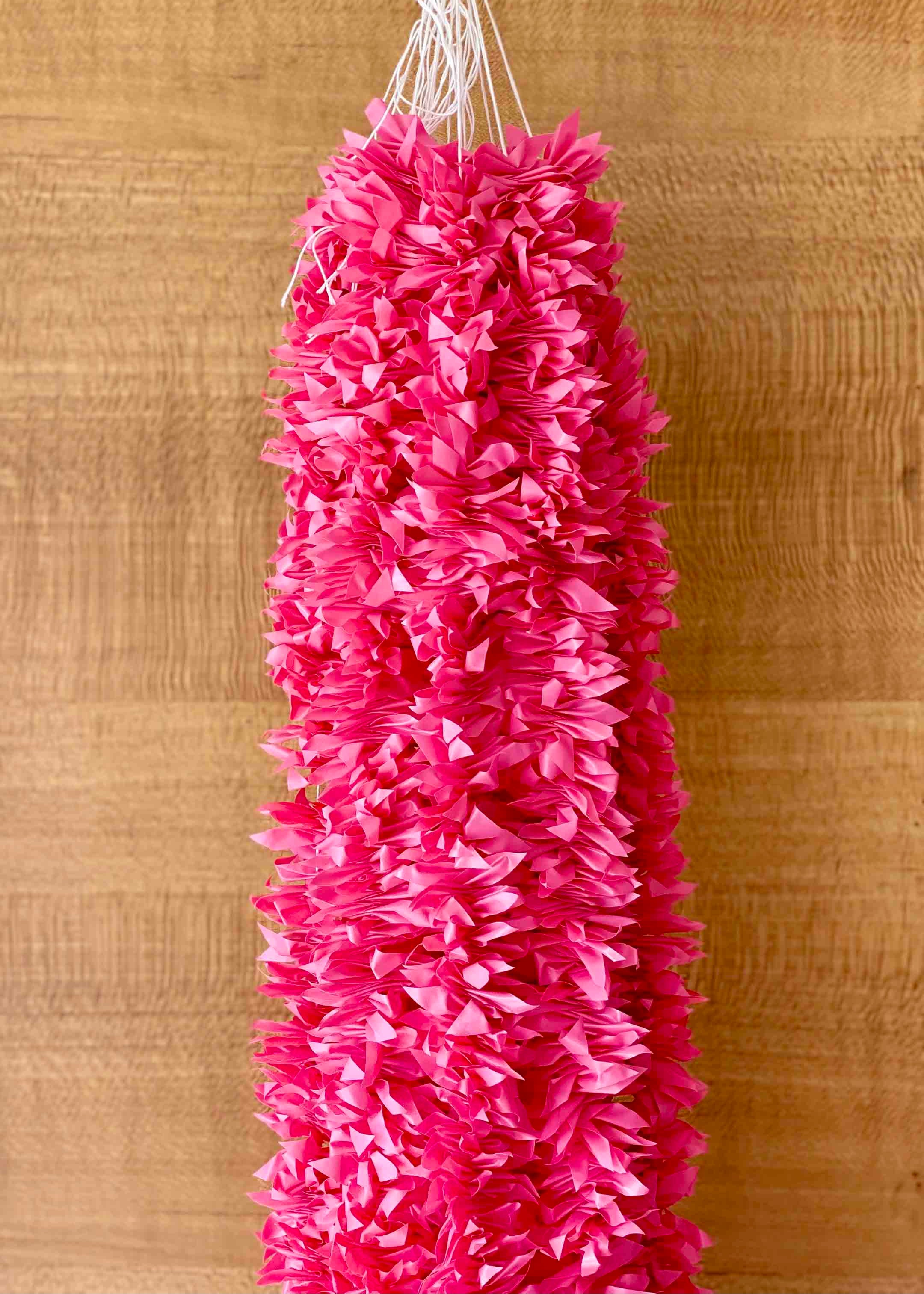 Decorative Artificial Pink Gajra - Set Of 12 (3 Feet)
