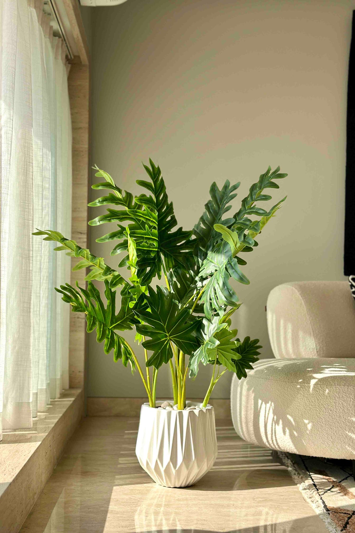Artificial Wide Monstera Plant - 3.5 Feet