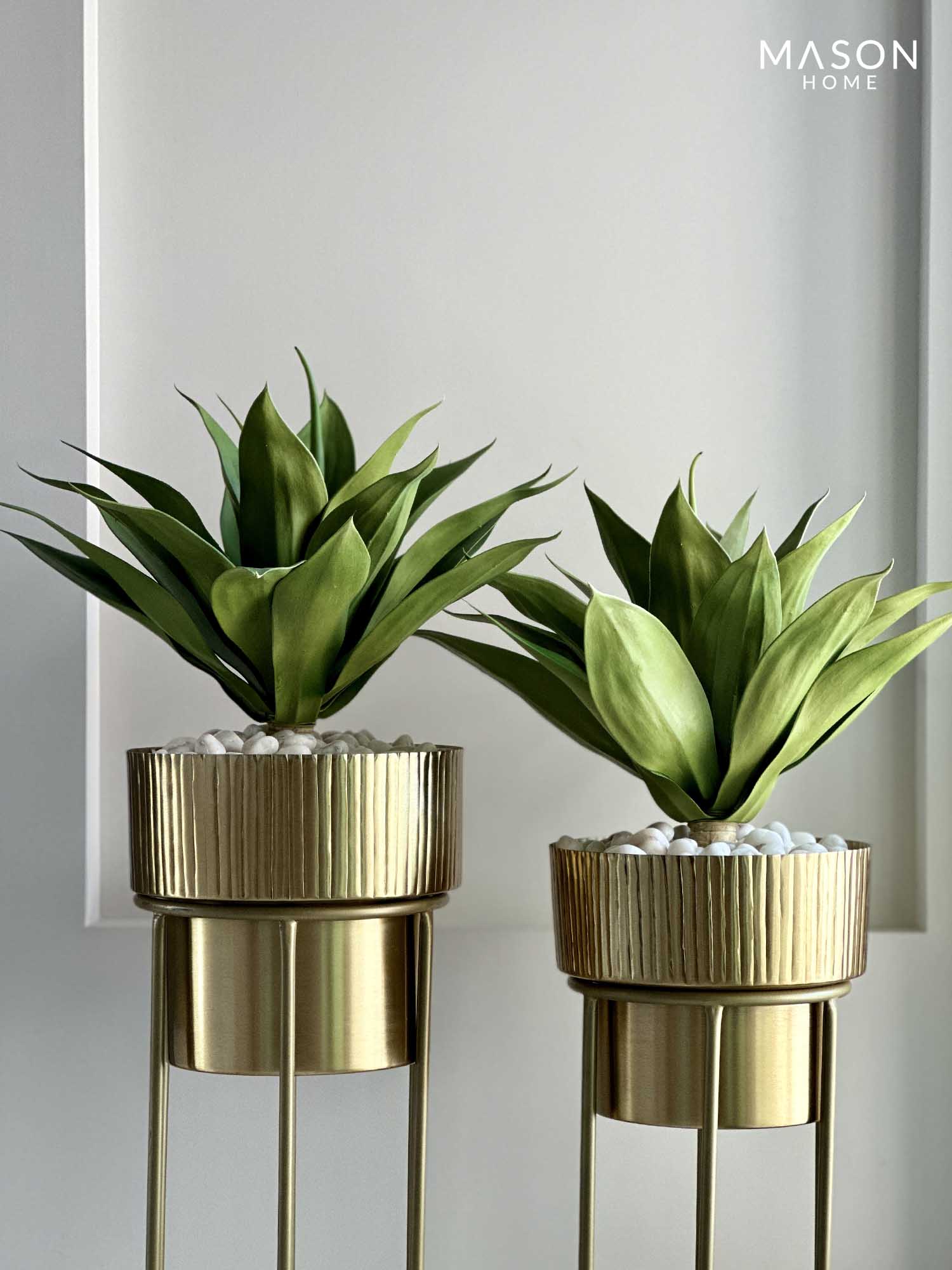 Brooklyn Fluted Gold Planter (Set of 2)