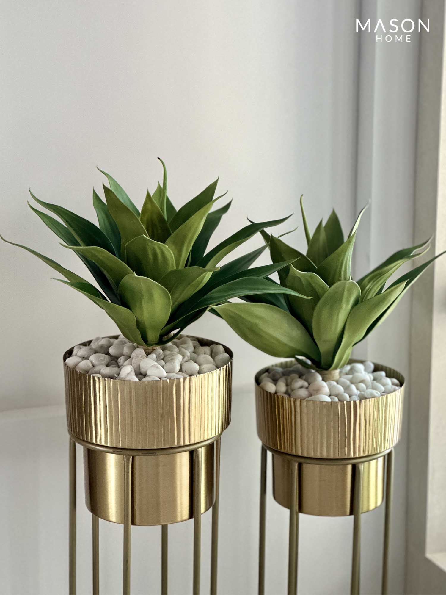Brooklyn Fluted Gold Planter (Set of 2)