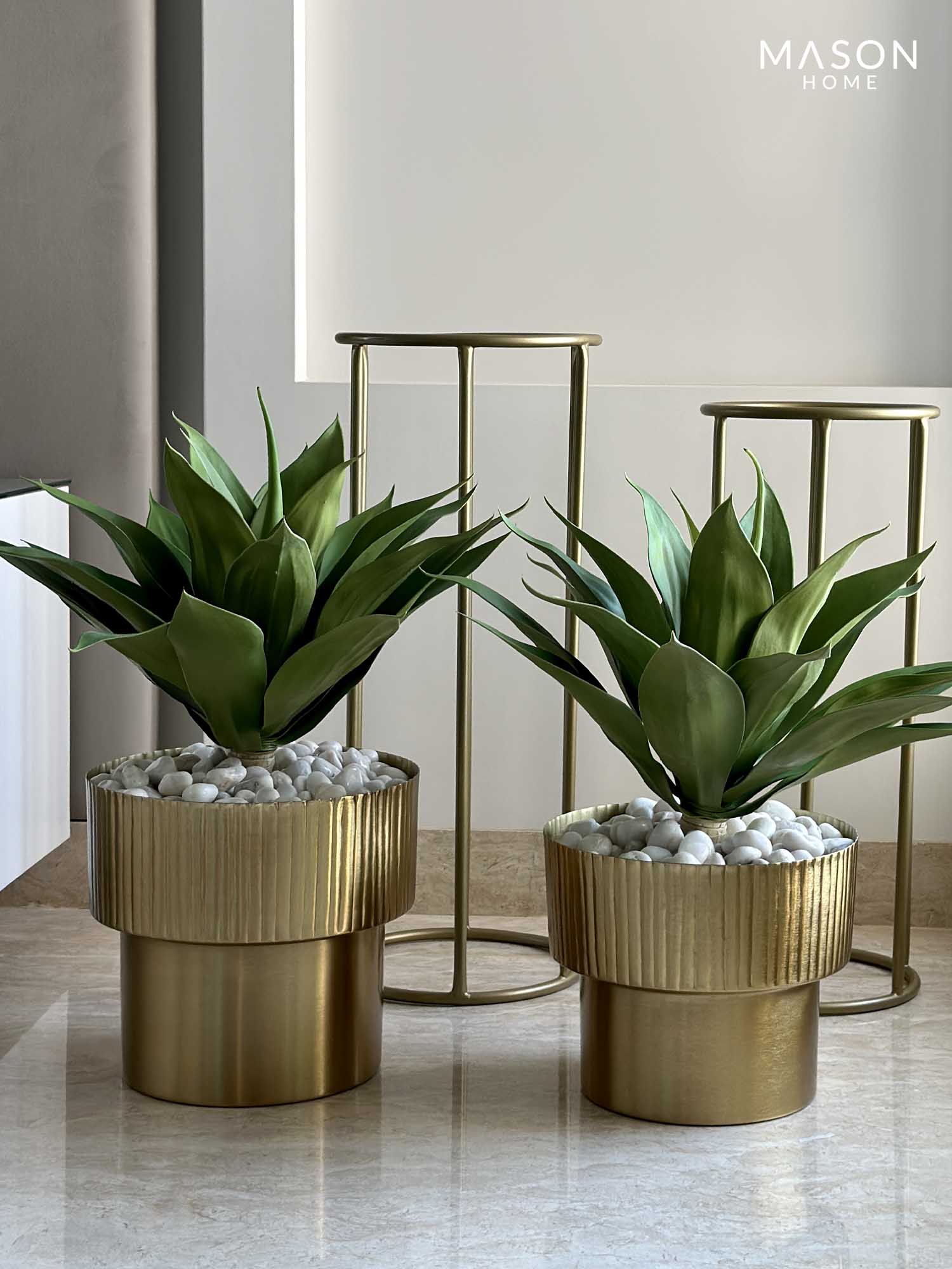 Brooklyn Fluted Gold Planter (Set of 2)