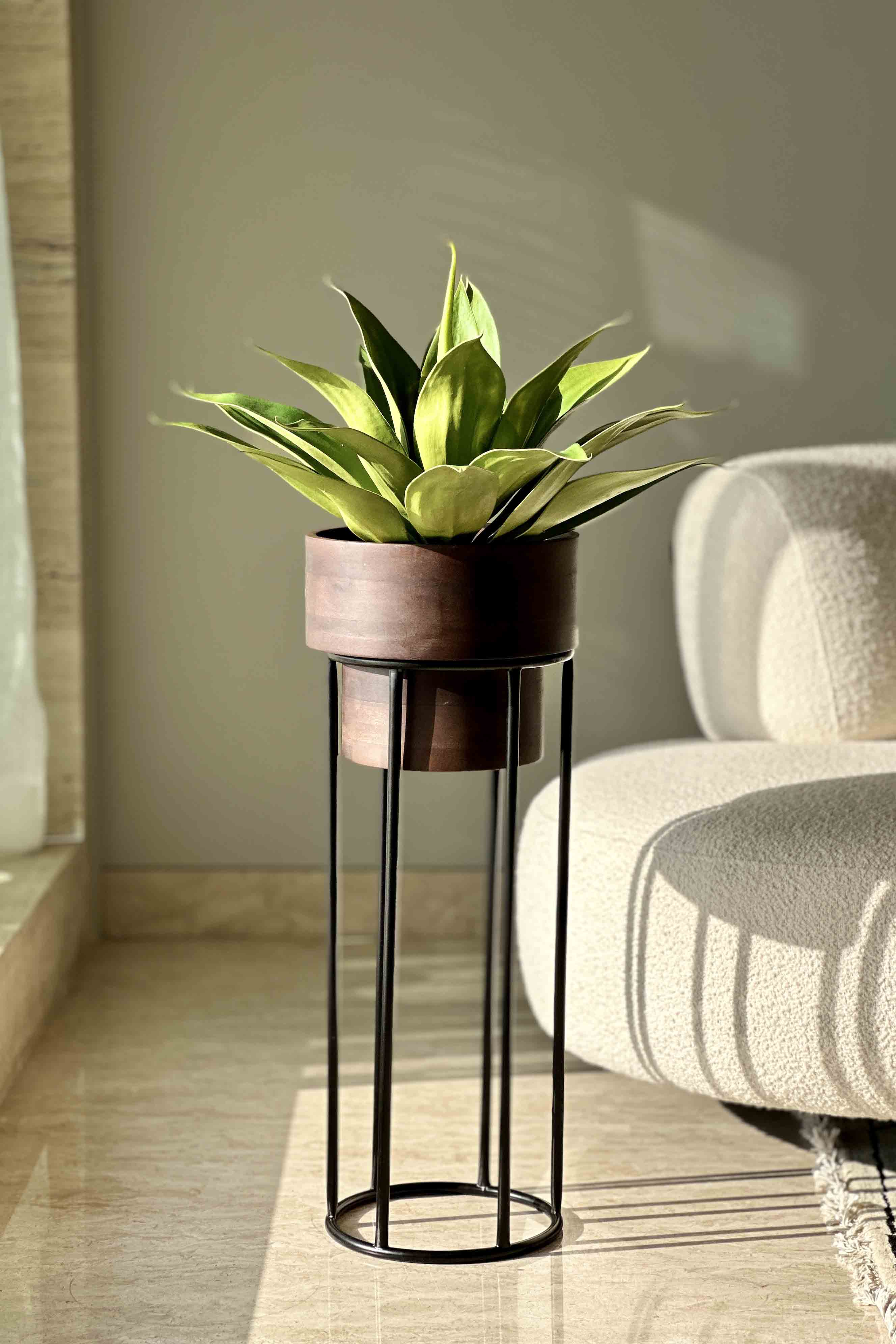 Vienna Wooden Planter With Black Stand - Small