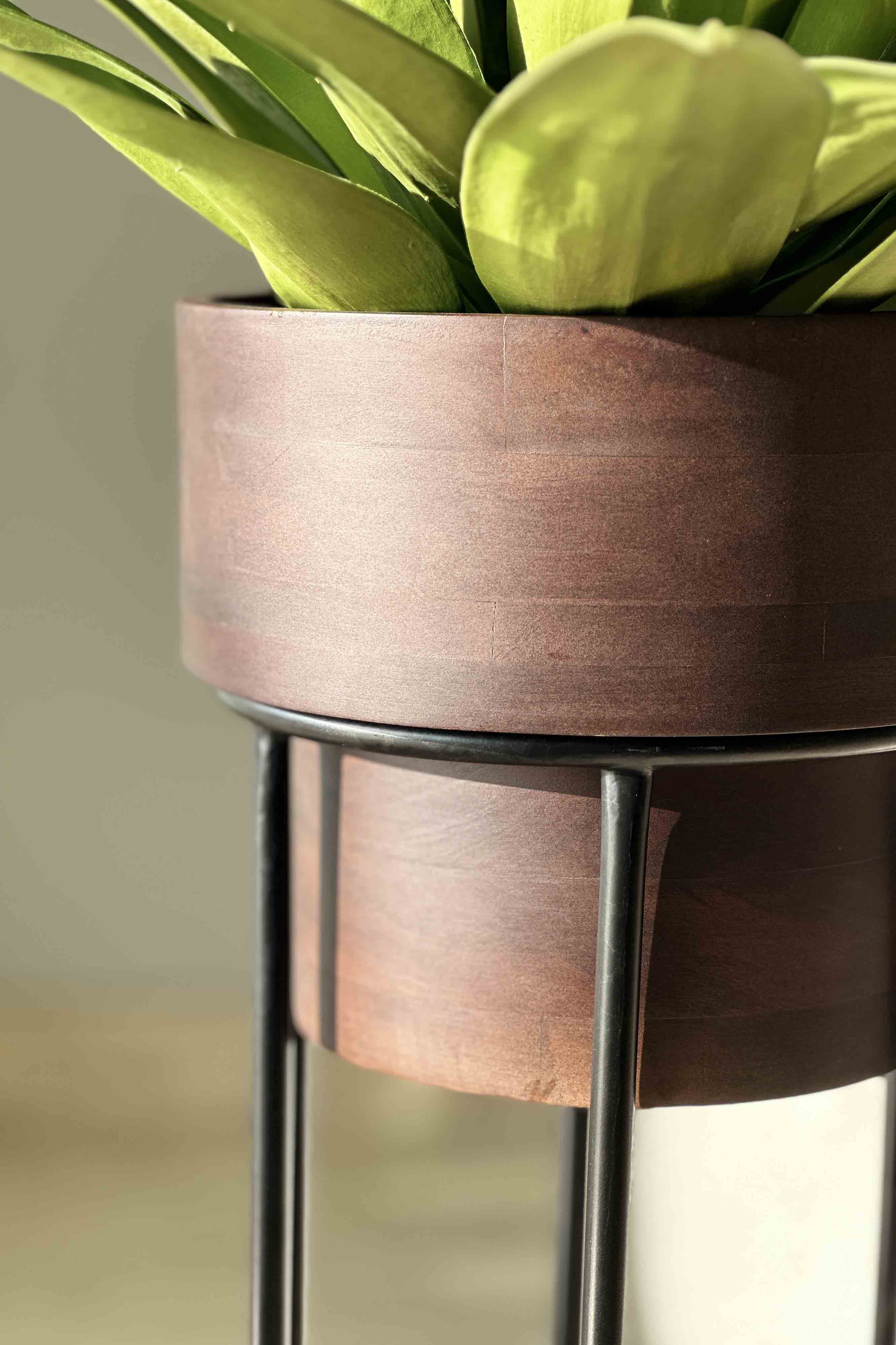 Vienna Wooden Planter With Black Stand - Small