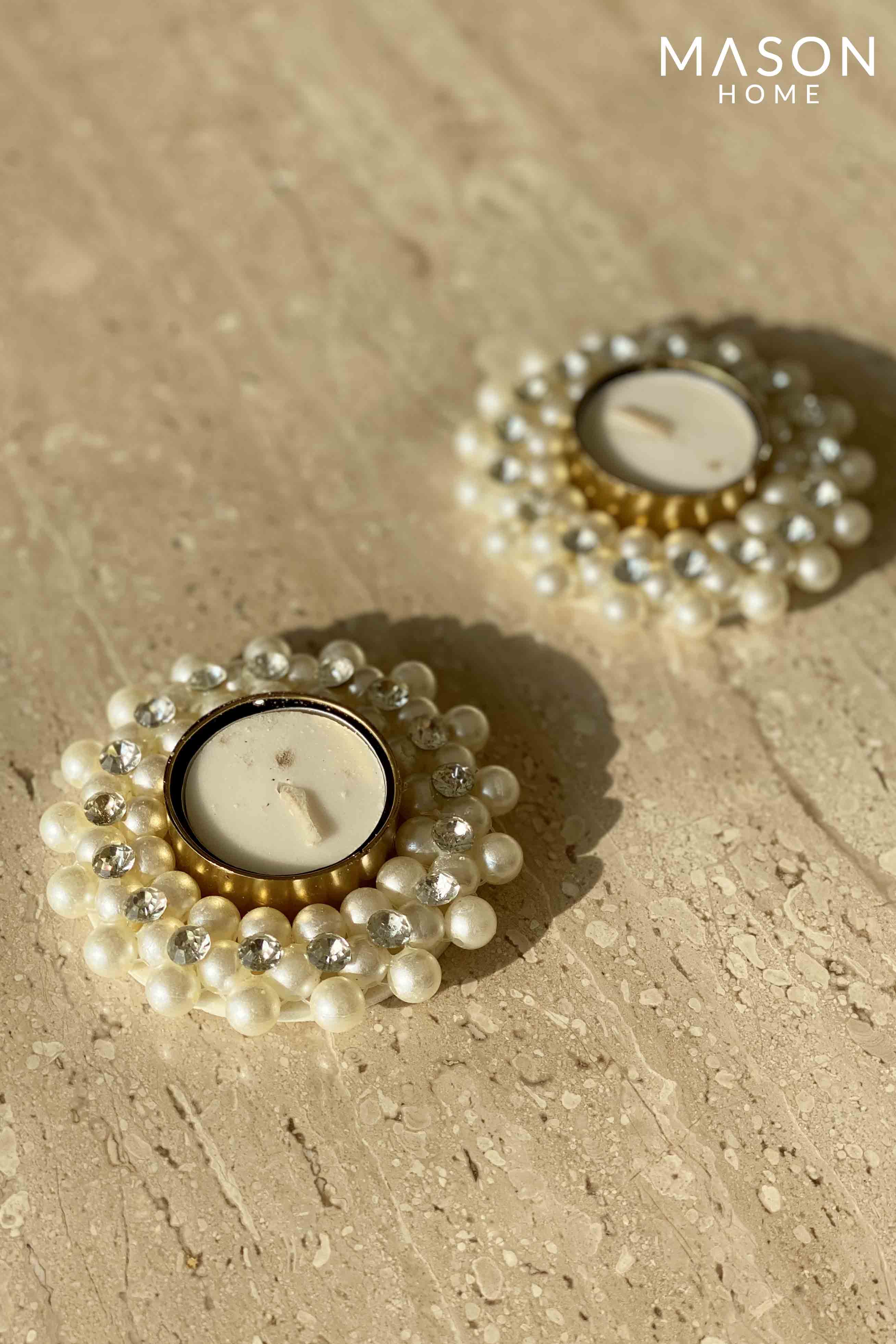 Pearl Diya Set Of 2 Mason Home By Amarsons Lifestyle Decor pearl-diya-set-of-2-mason-home-by-amarsons-lifestyle-decor