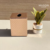 CHEQUERED TISSUE BOX - ROSEGOLD - Mason Home by Amarsons - Lifestyle & Decor