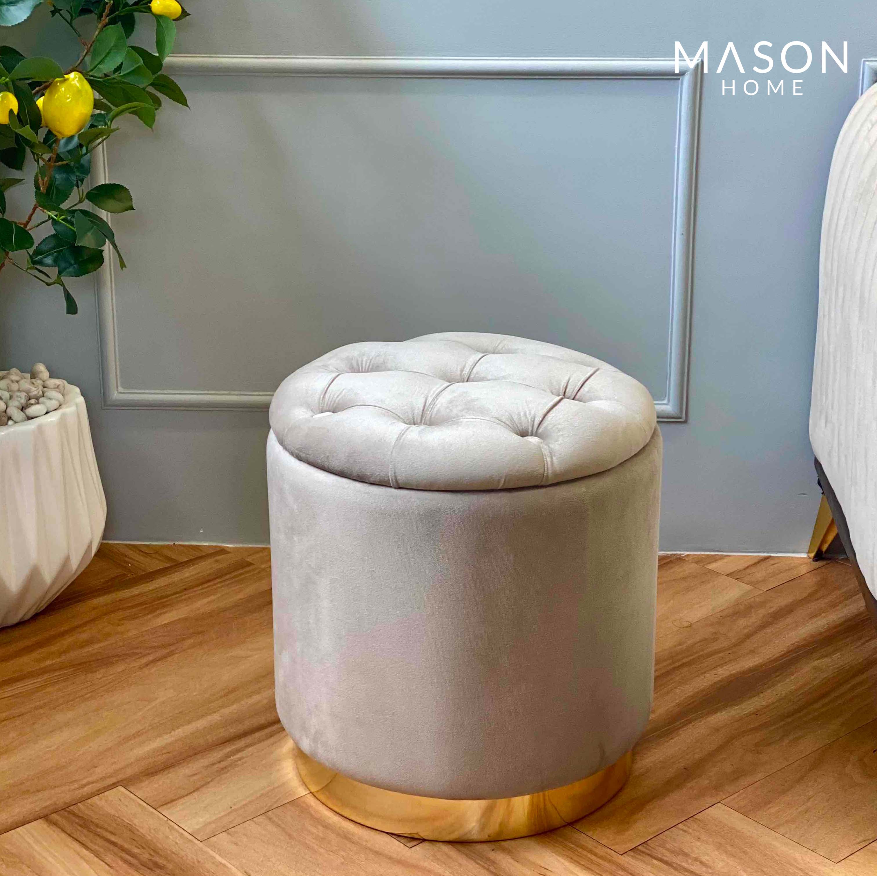 Cannes Storage Pouffe - Beige