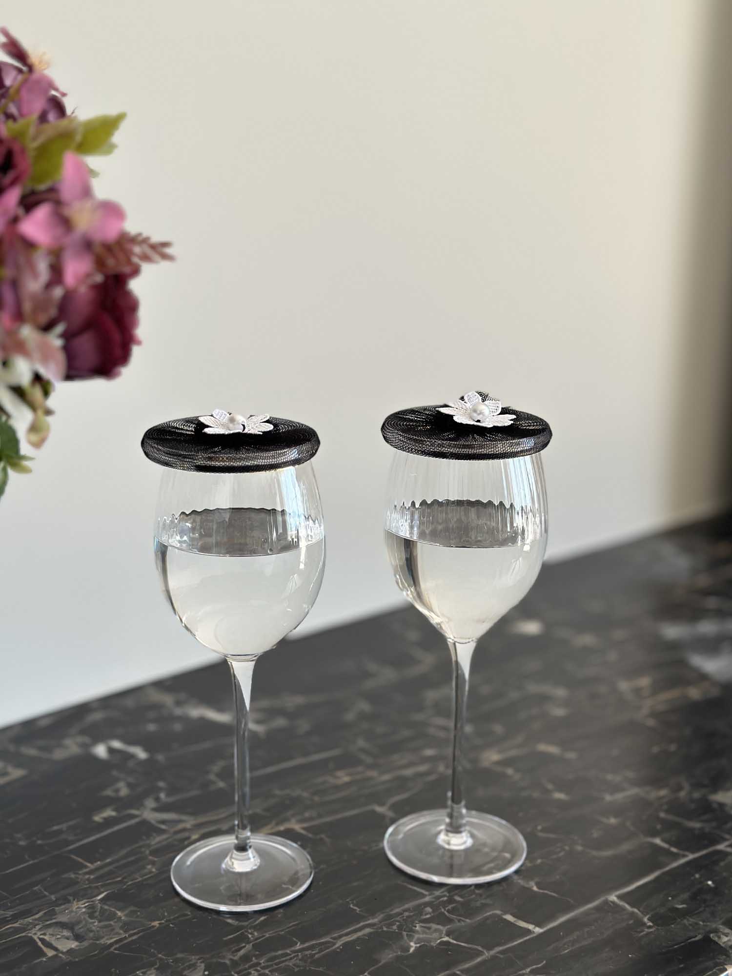 Black Mesh Glass Cover - (Set Of 6)