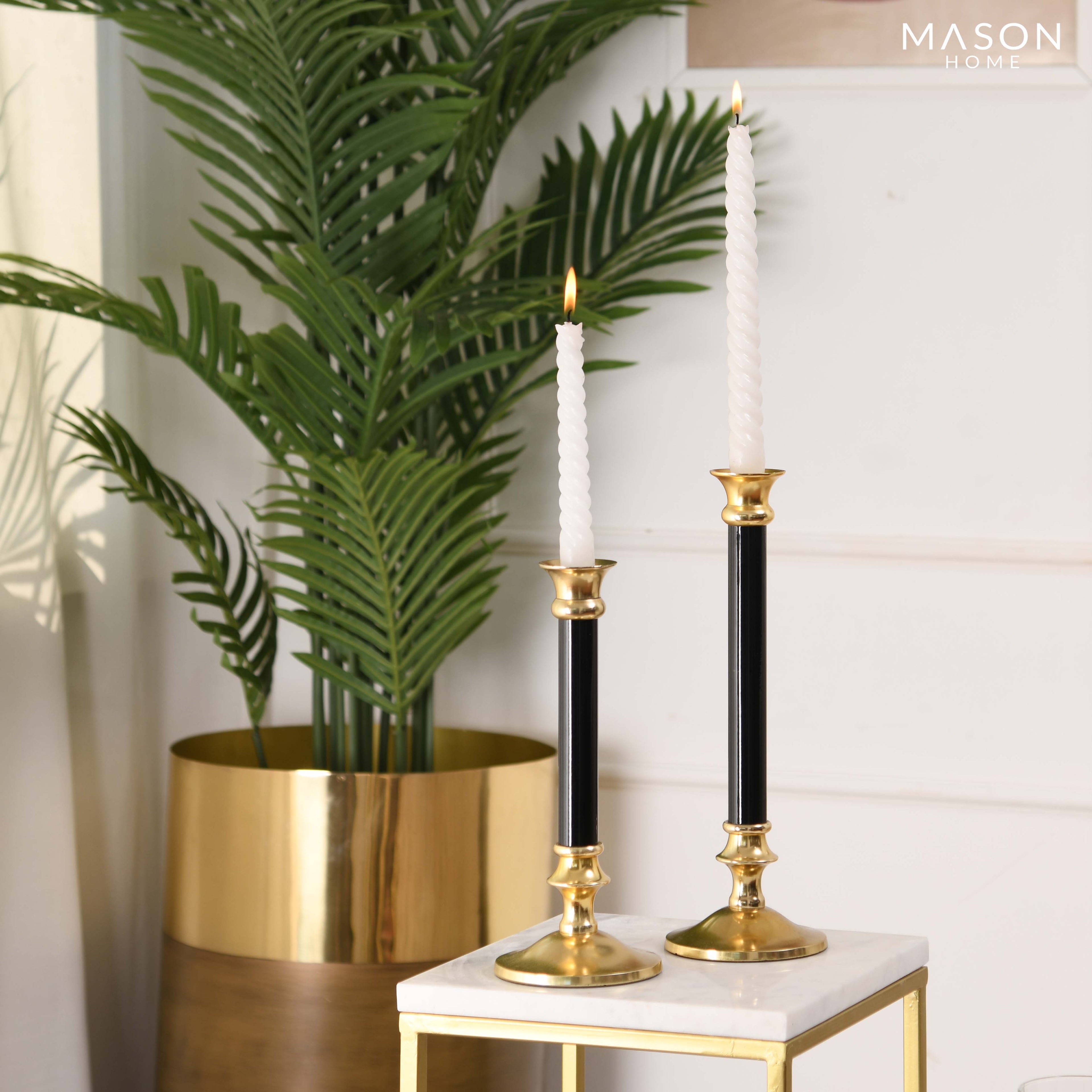 Athens Candle Stand - Black (Set Of 2)