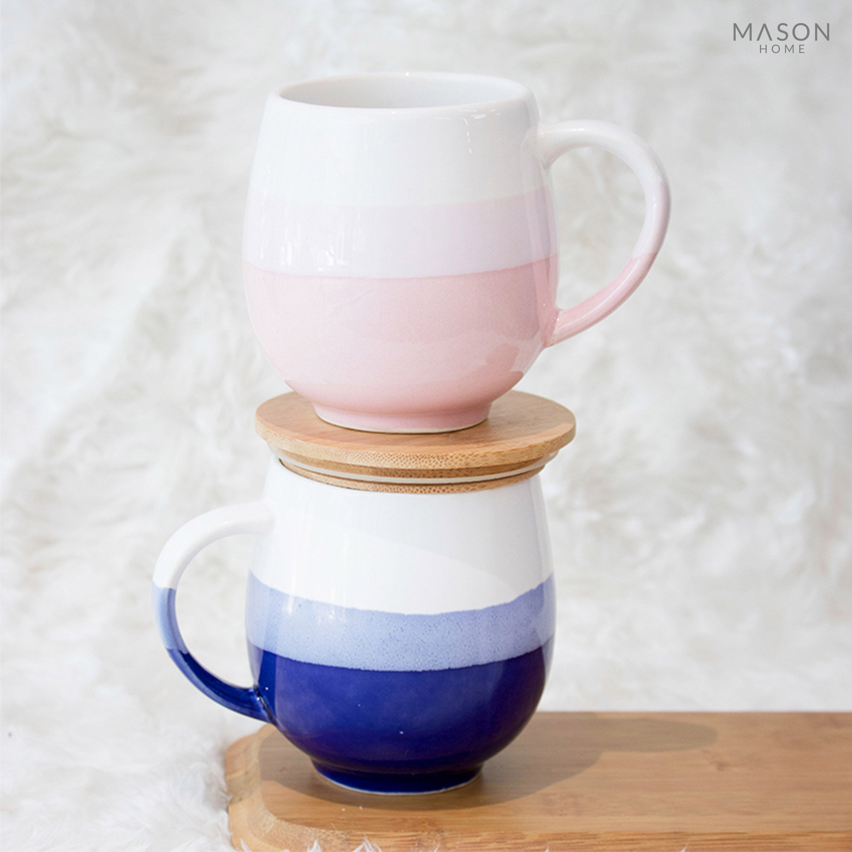 Blue & Pink Ombre Coffee Mug (Set Of 2)