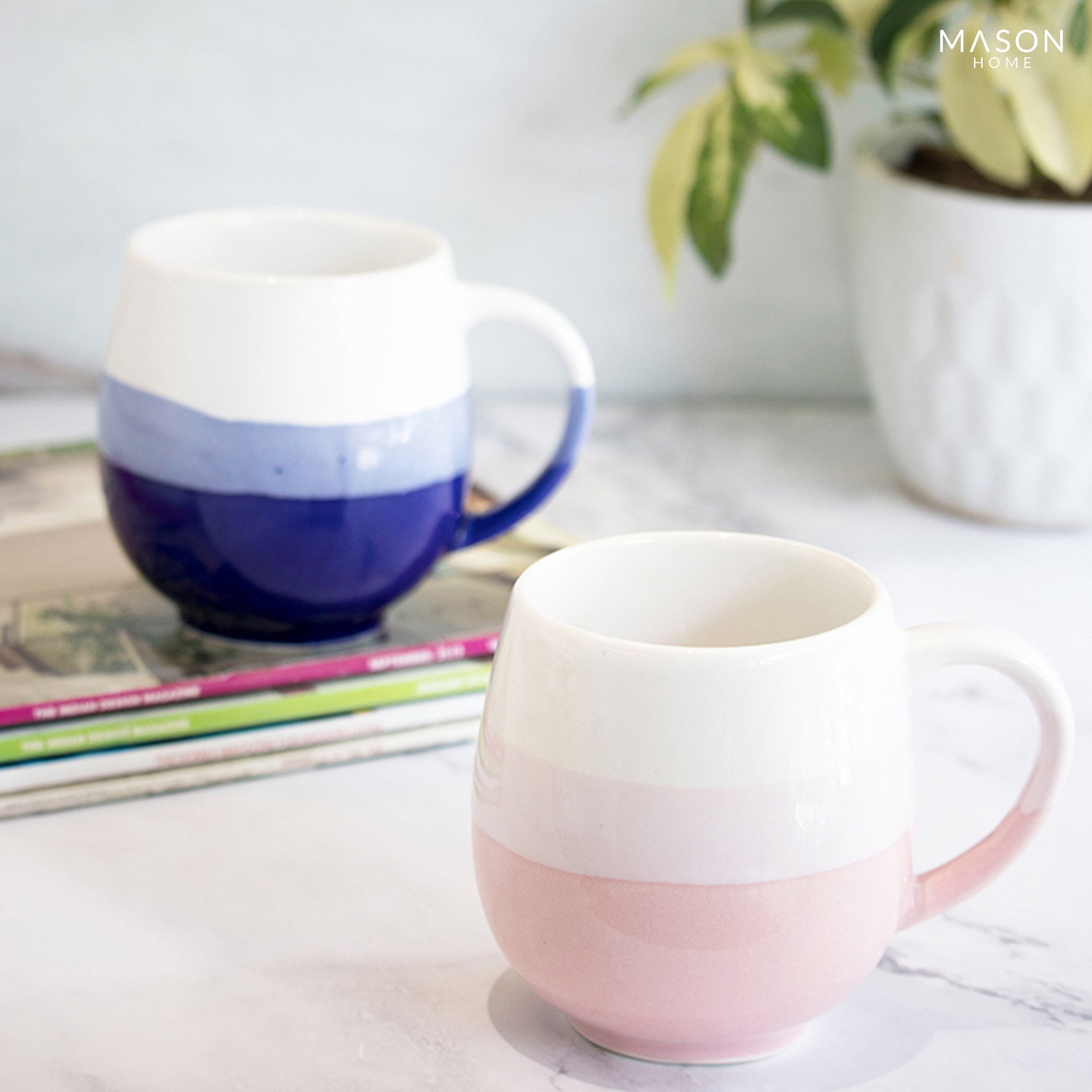 Blue & Pink Ombre Coffee Mug (Set Of 2)