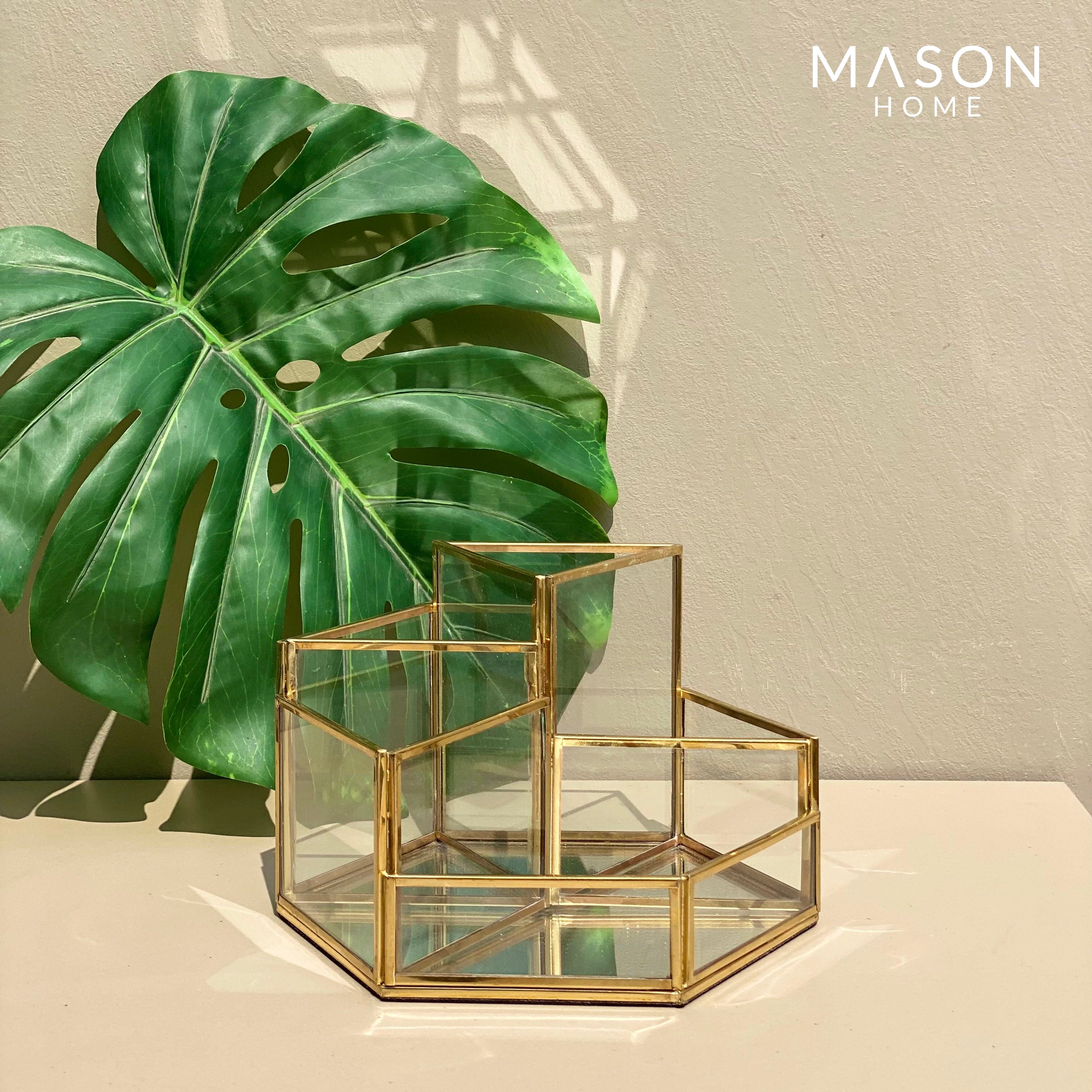 Milan Mirror Glass Cosmetic Organizer