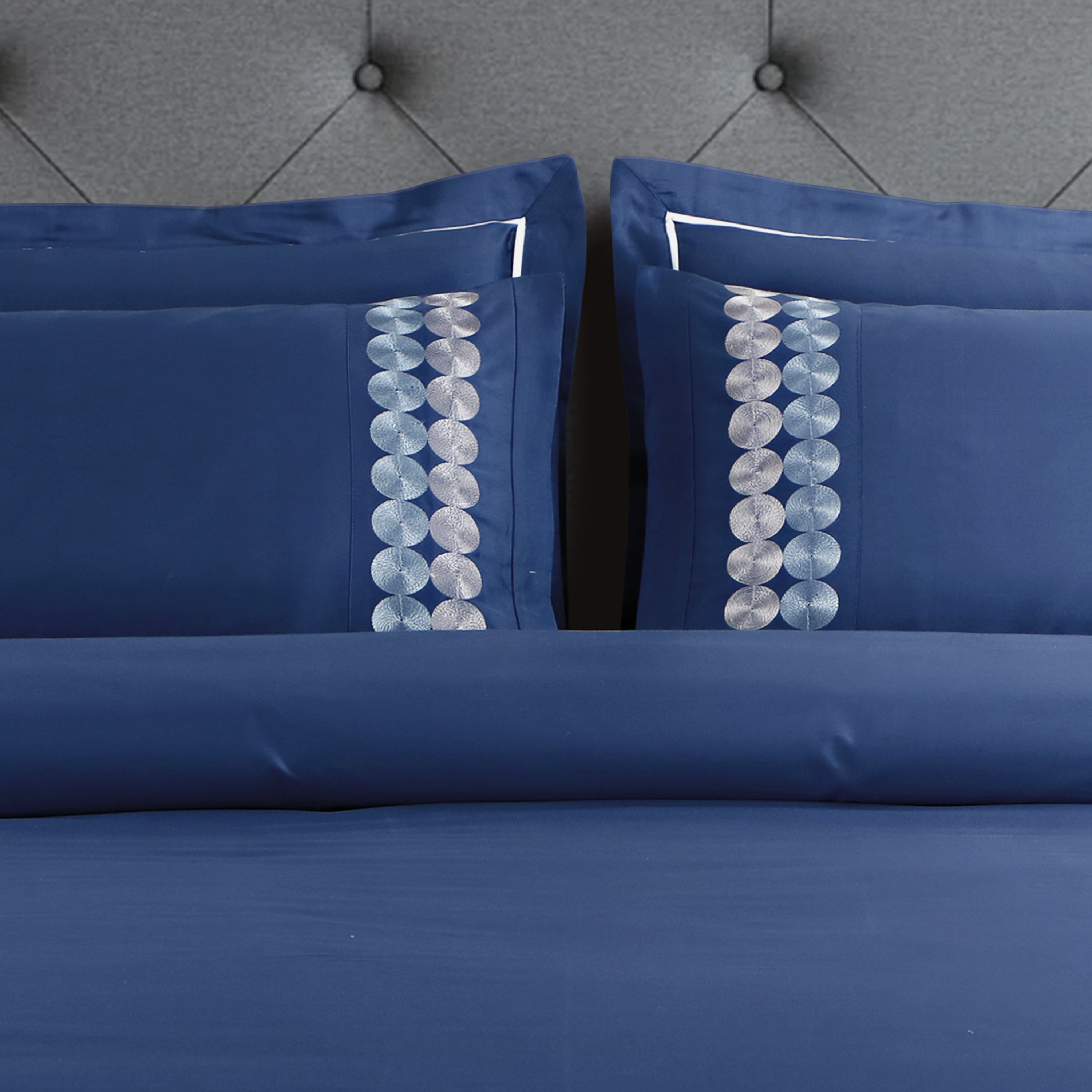 Vibrant Embroidery Blue Bedsheet