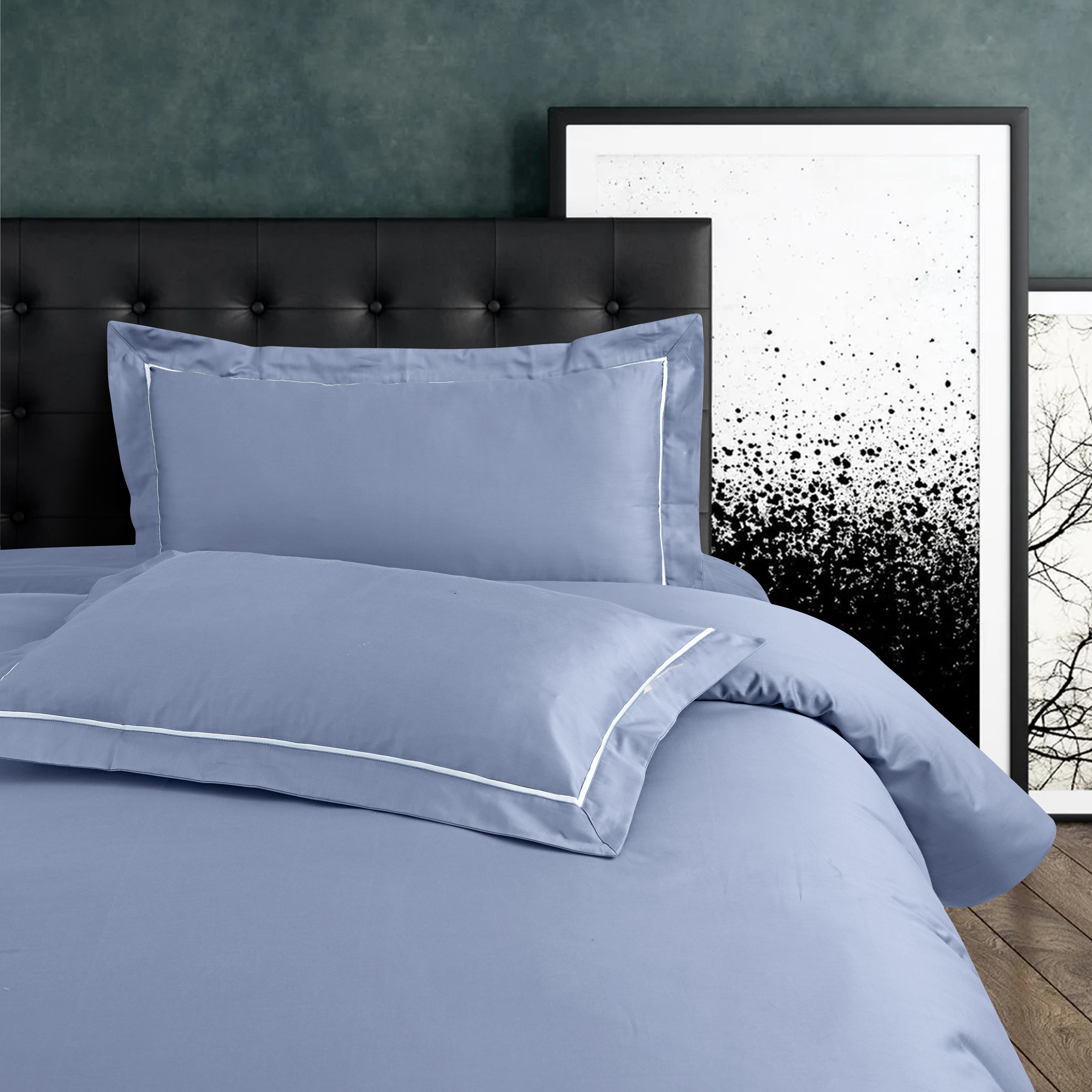 Vibrant Solid Pigeon Blue Bedsheet