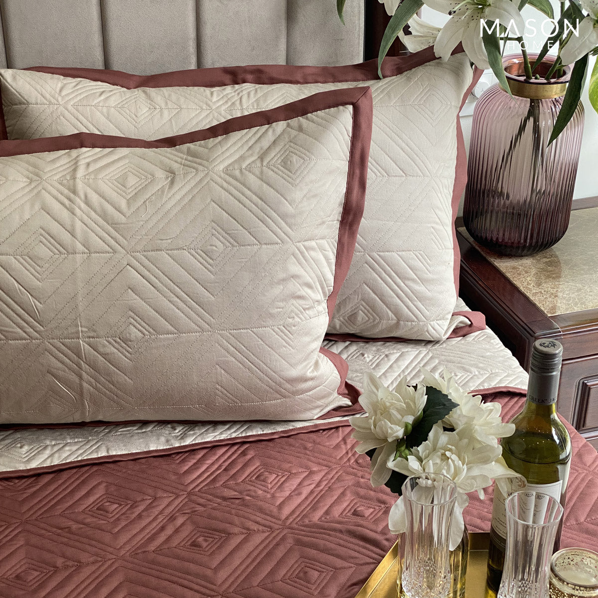 Ripple Blush Beige Bedspread