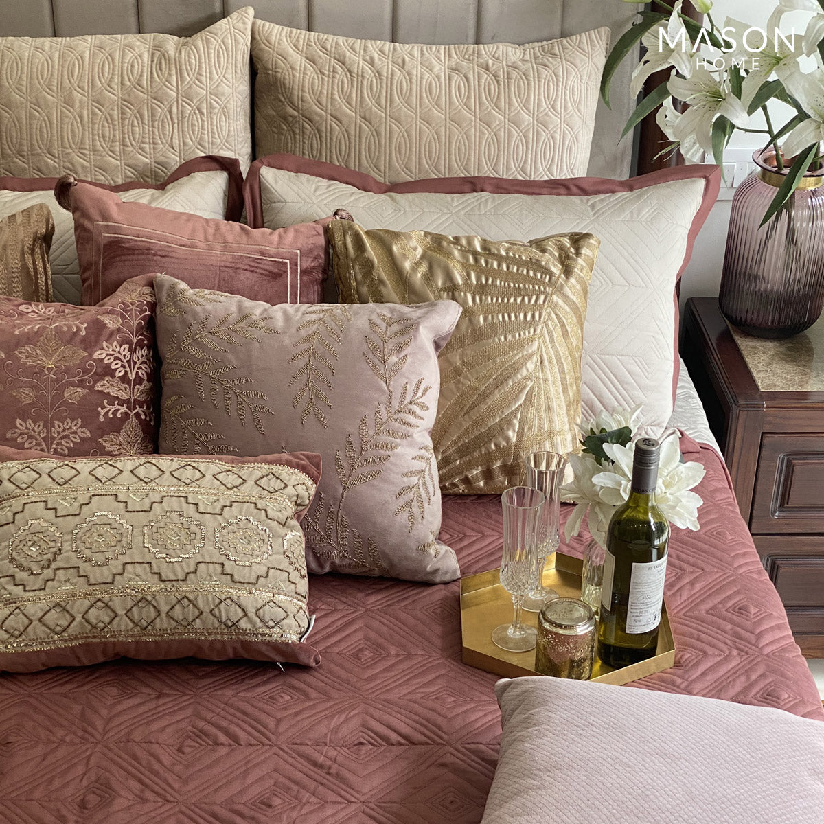 Ripple Blush Beige Bedspread
