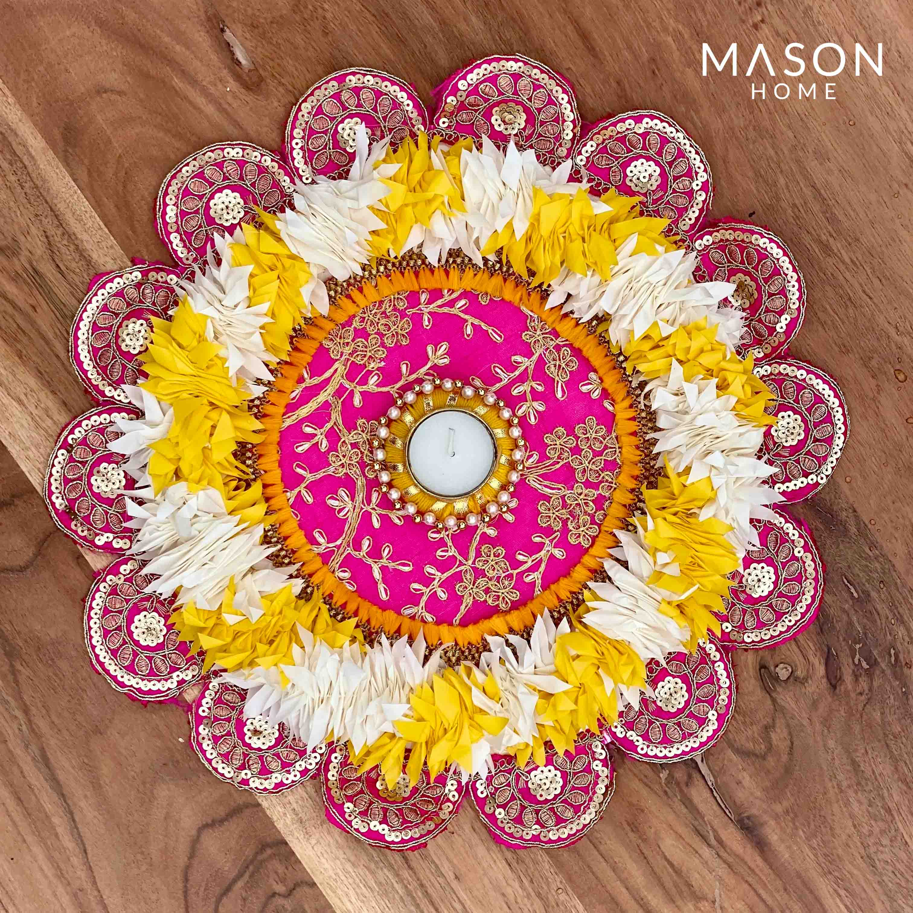 Festive Round Marigold Rangoli