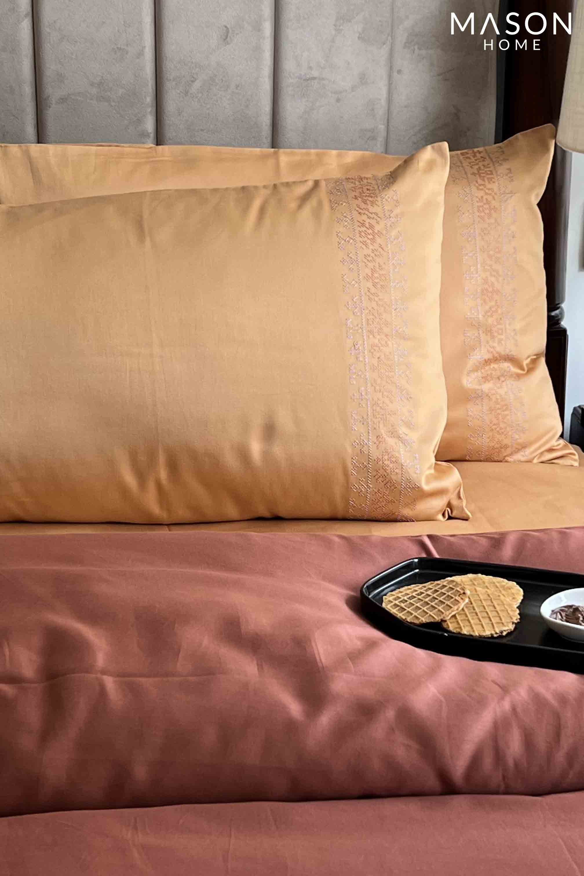 Delight Honey Mustard Terracotta Dreams Duvet Cover Set With Bedsheet